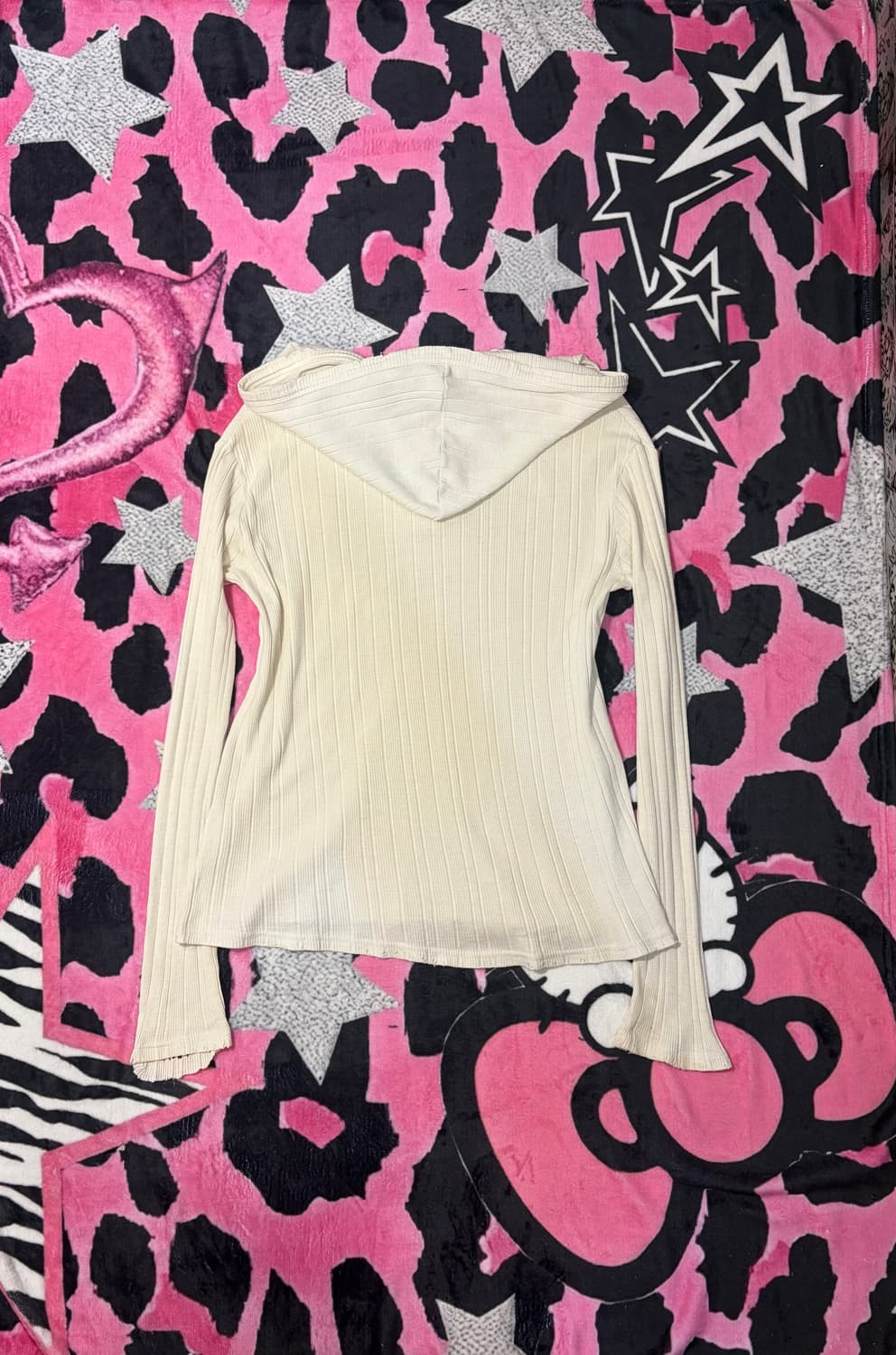 Grunge damage eyelet hood long sleeve 상품이미지2