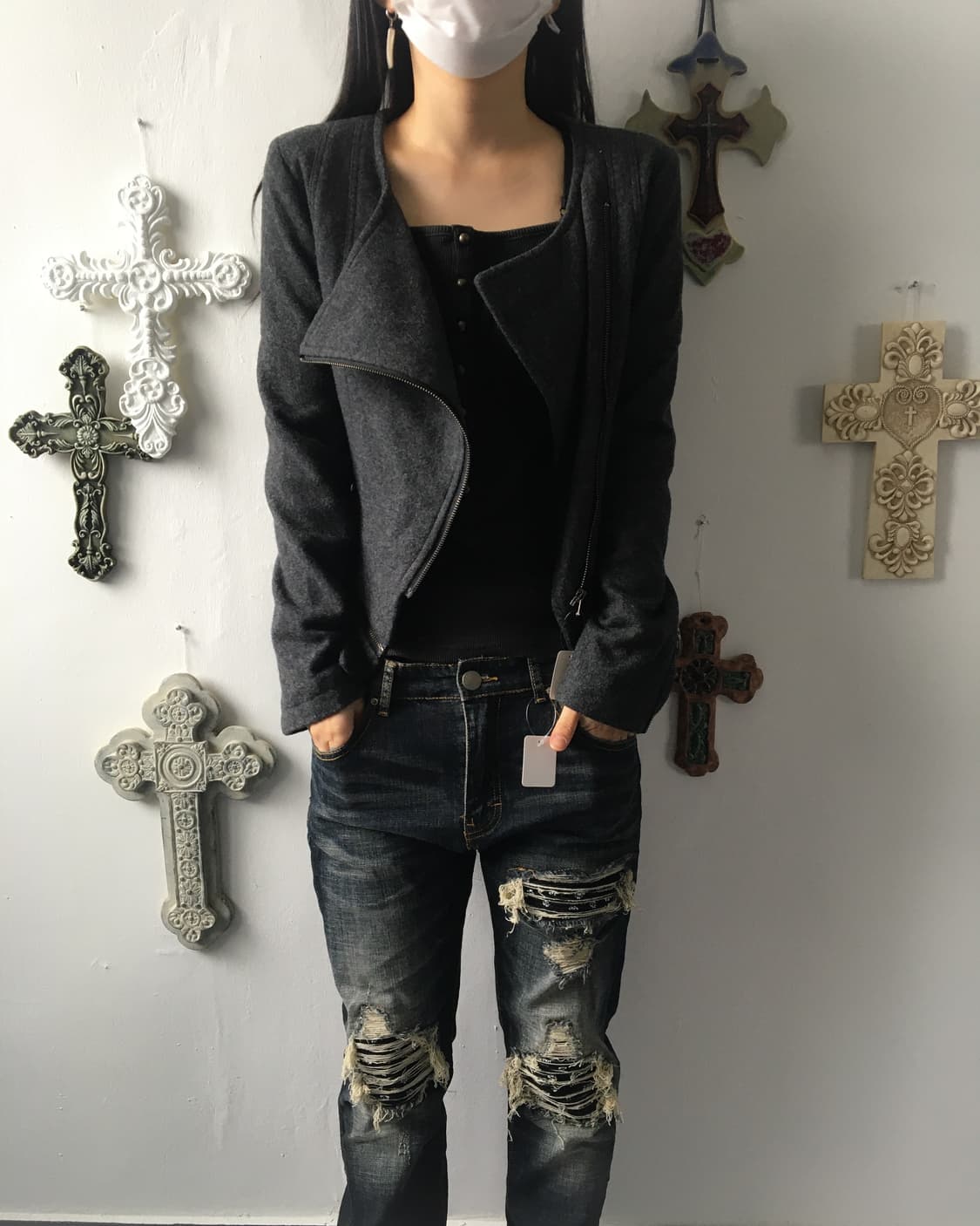 Woolen rider jacket 상품이미지1