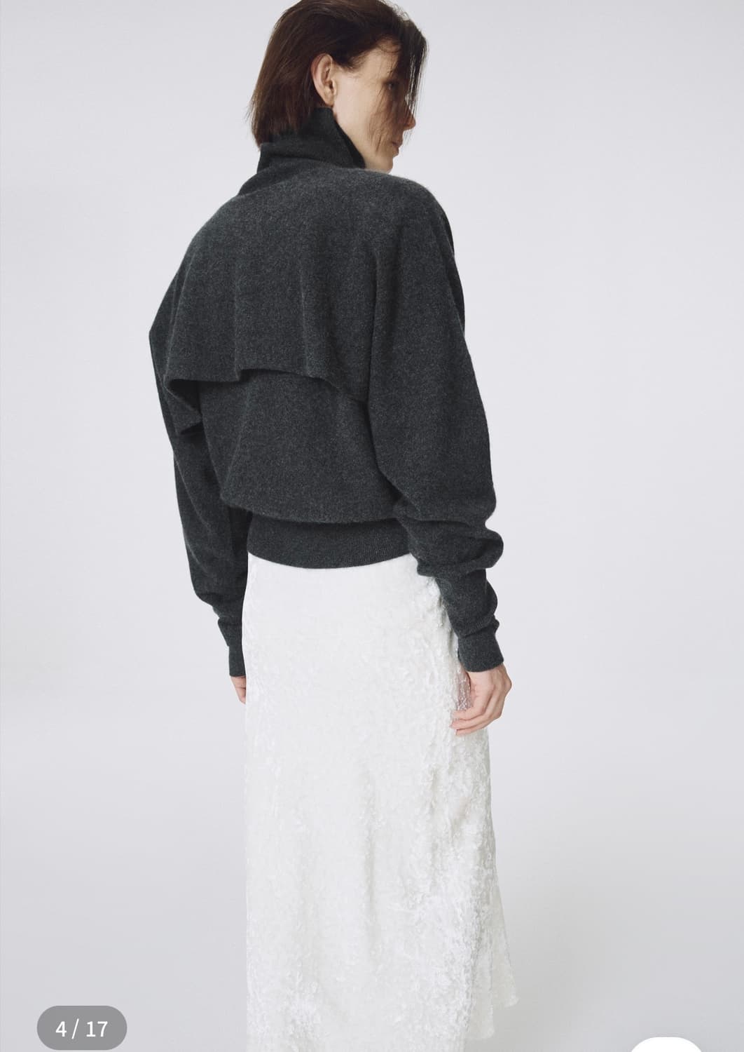 ORR 오르 캐시미어 100 폴라 케이프 차콜-새상품(택포) 상품이미지6