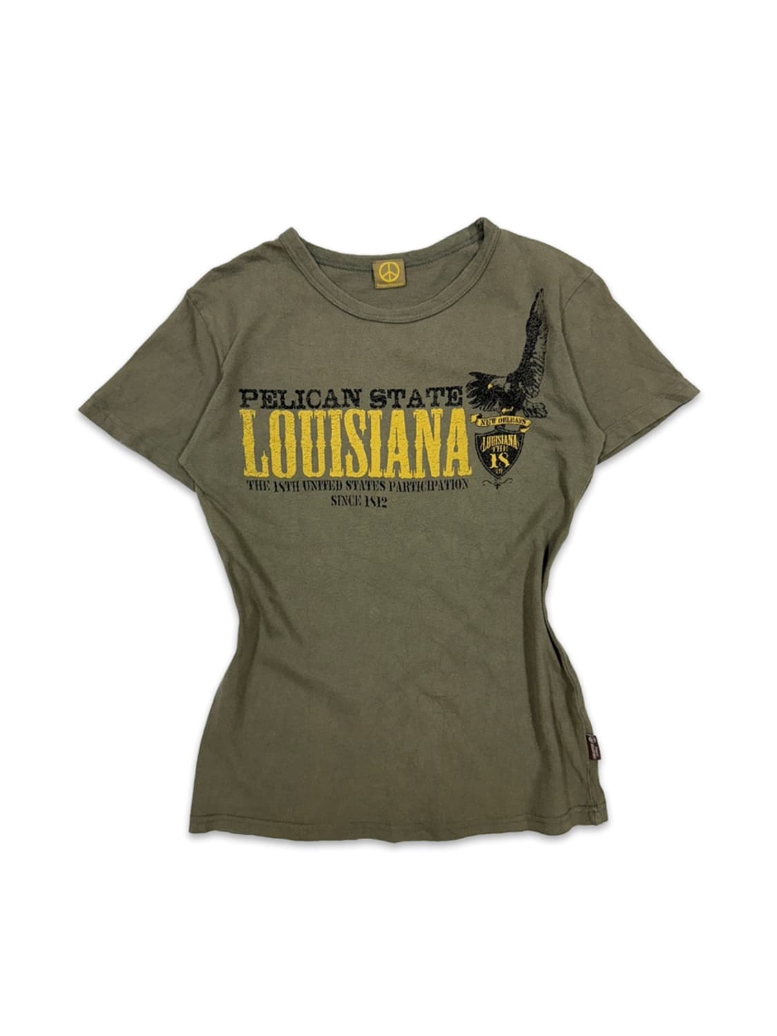 빈티지 Louisiana 카키 레터링 반팔티 상품이미지1