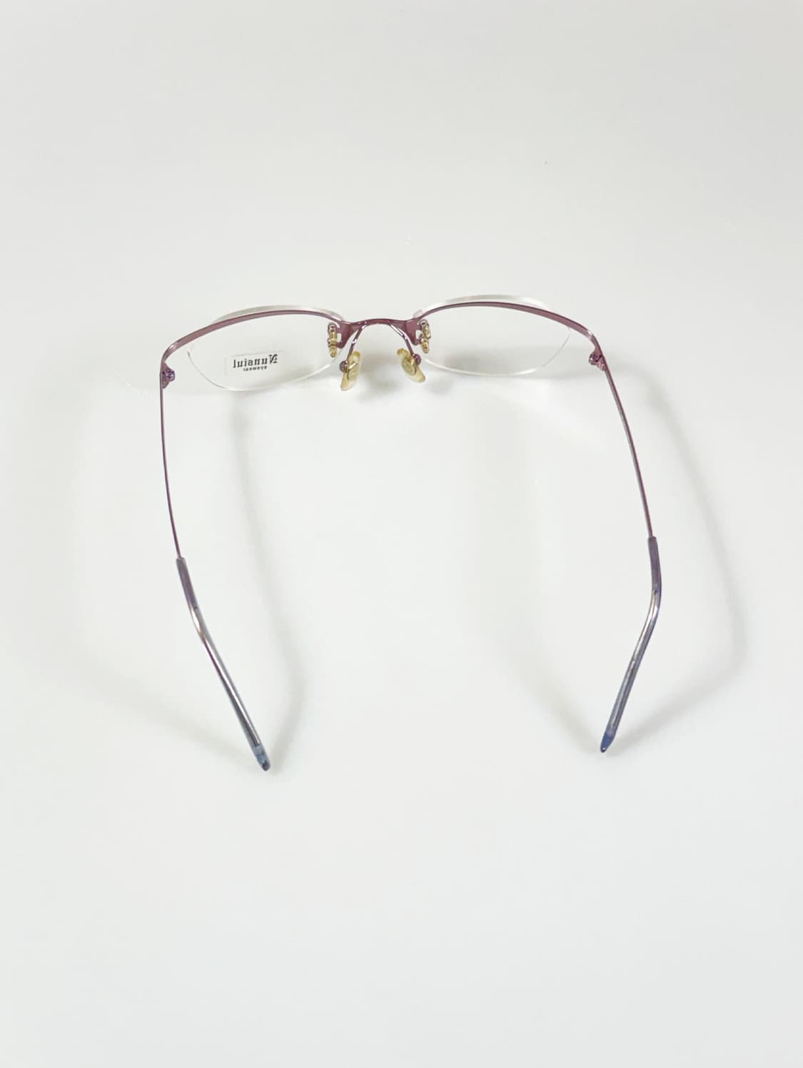 NUNSIUL 무테 오벌 와인 퍼플 메탈 프레임 빈티지 안경 상품이미지5