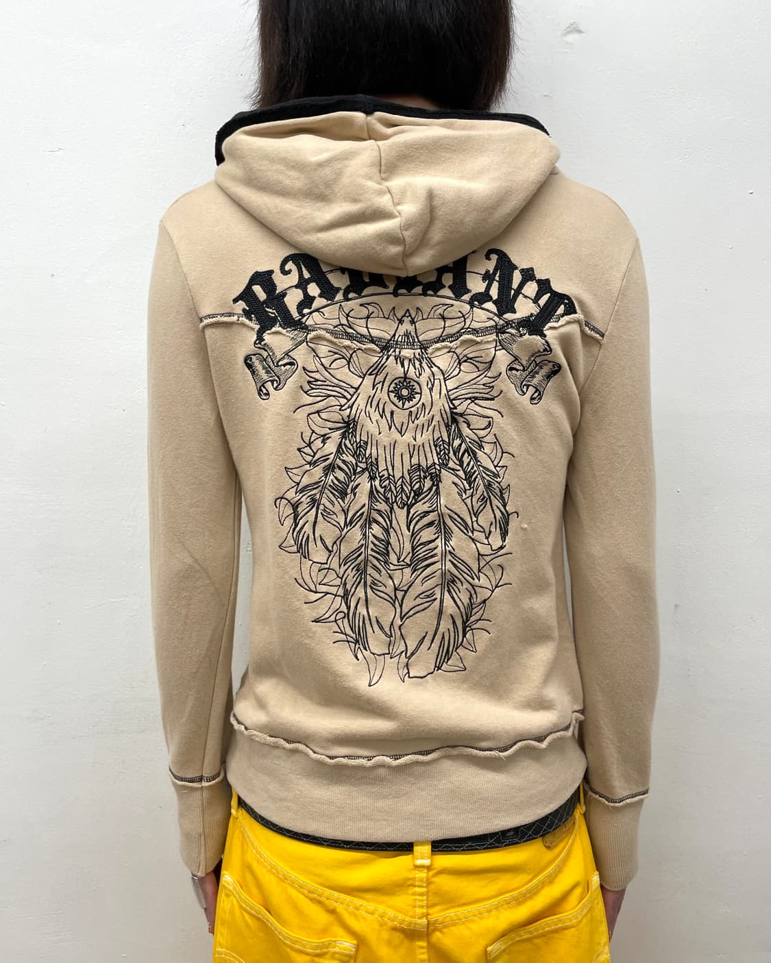 Distressed Rope Brown Hooded Zip-Up  상품이미지4