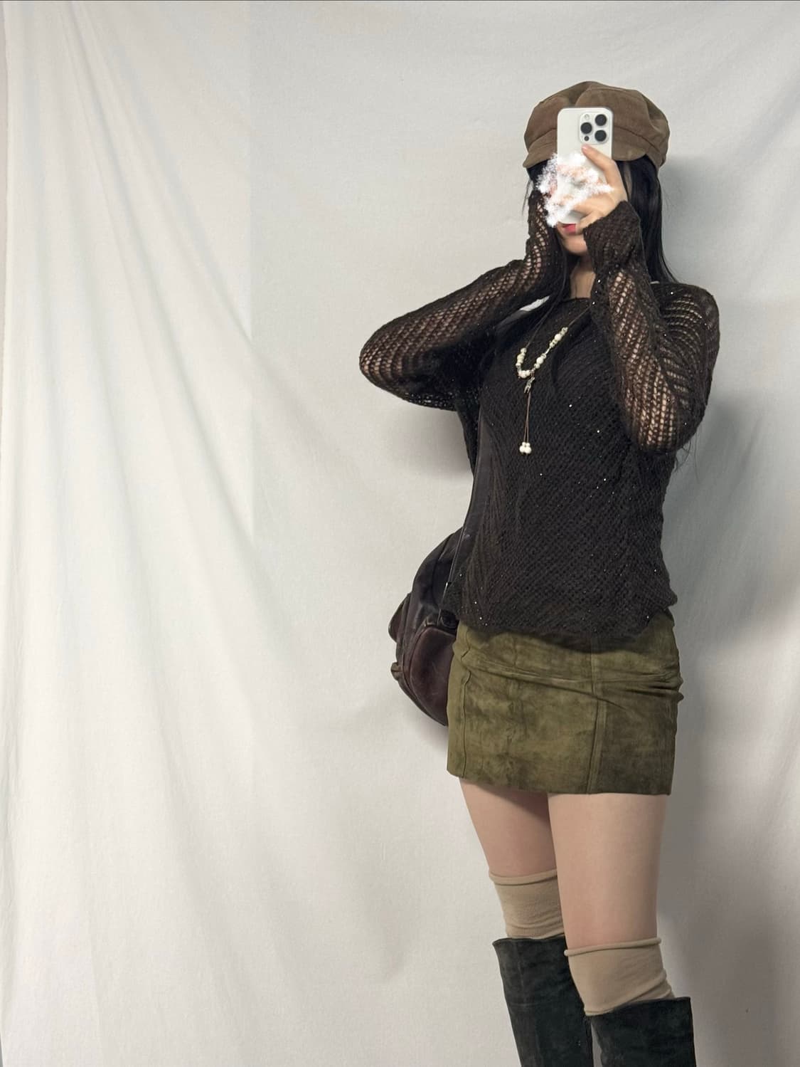 스팽글 네트 니트 탑 상품이미지5