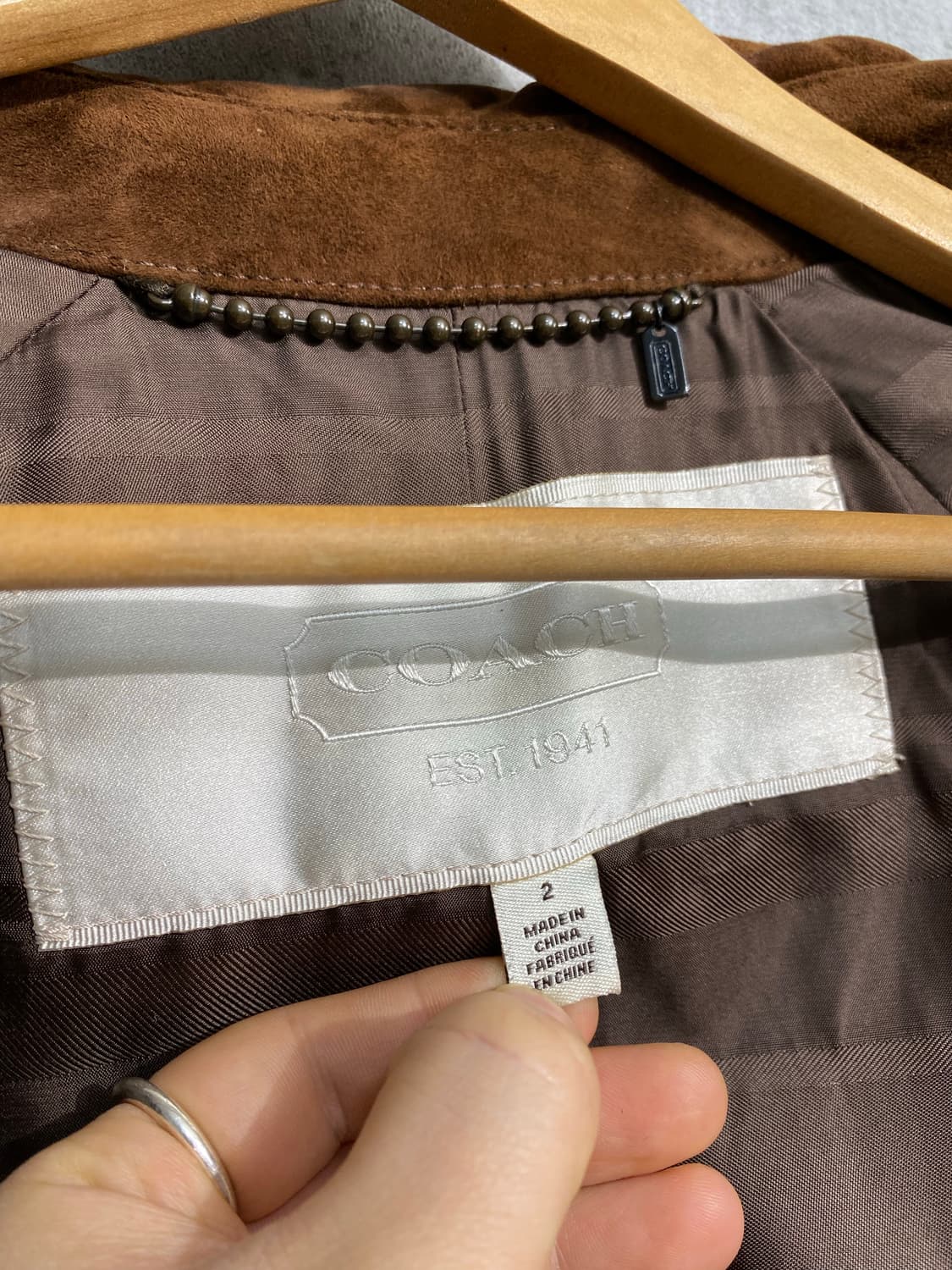 [2] COACH 코치 브라운 스웨이드 트렌치 코트 상품이미지7