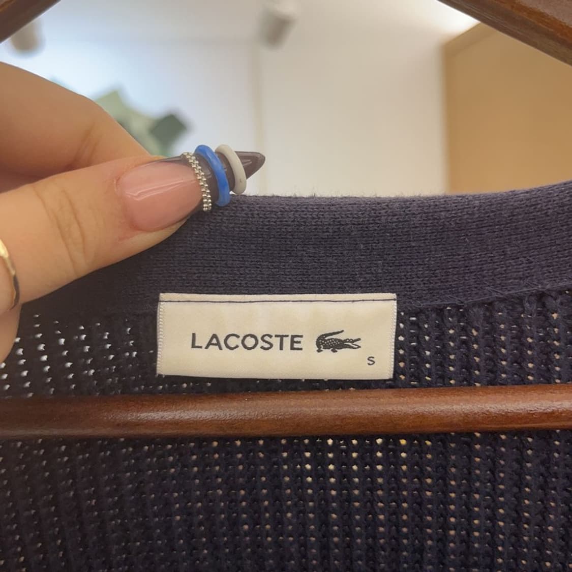 라코스테 모던시크 캐주얼 브이넥 버튼 가디건 S C07810 상품이미지5