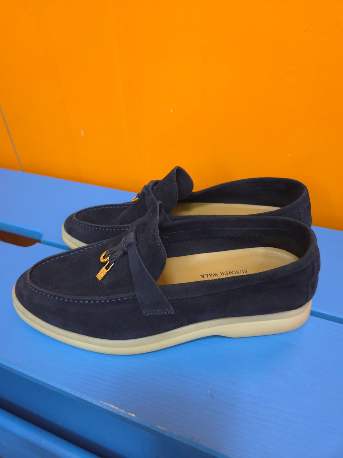 36 로로피아나 네이비 스웨이드 썸머워크 상품이미지6