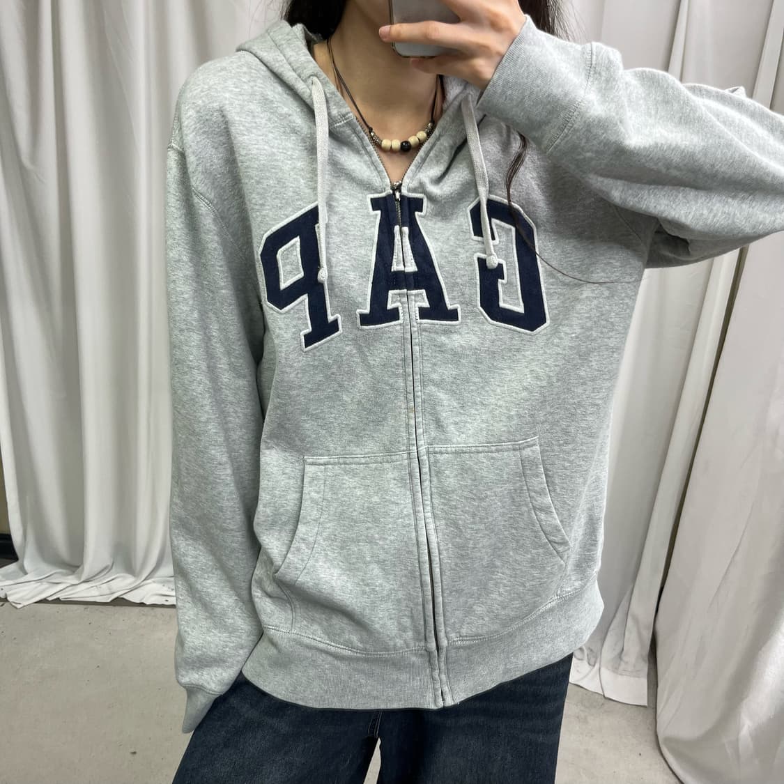 Gap gray hood zip-up  상품이미지4
