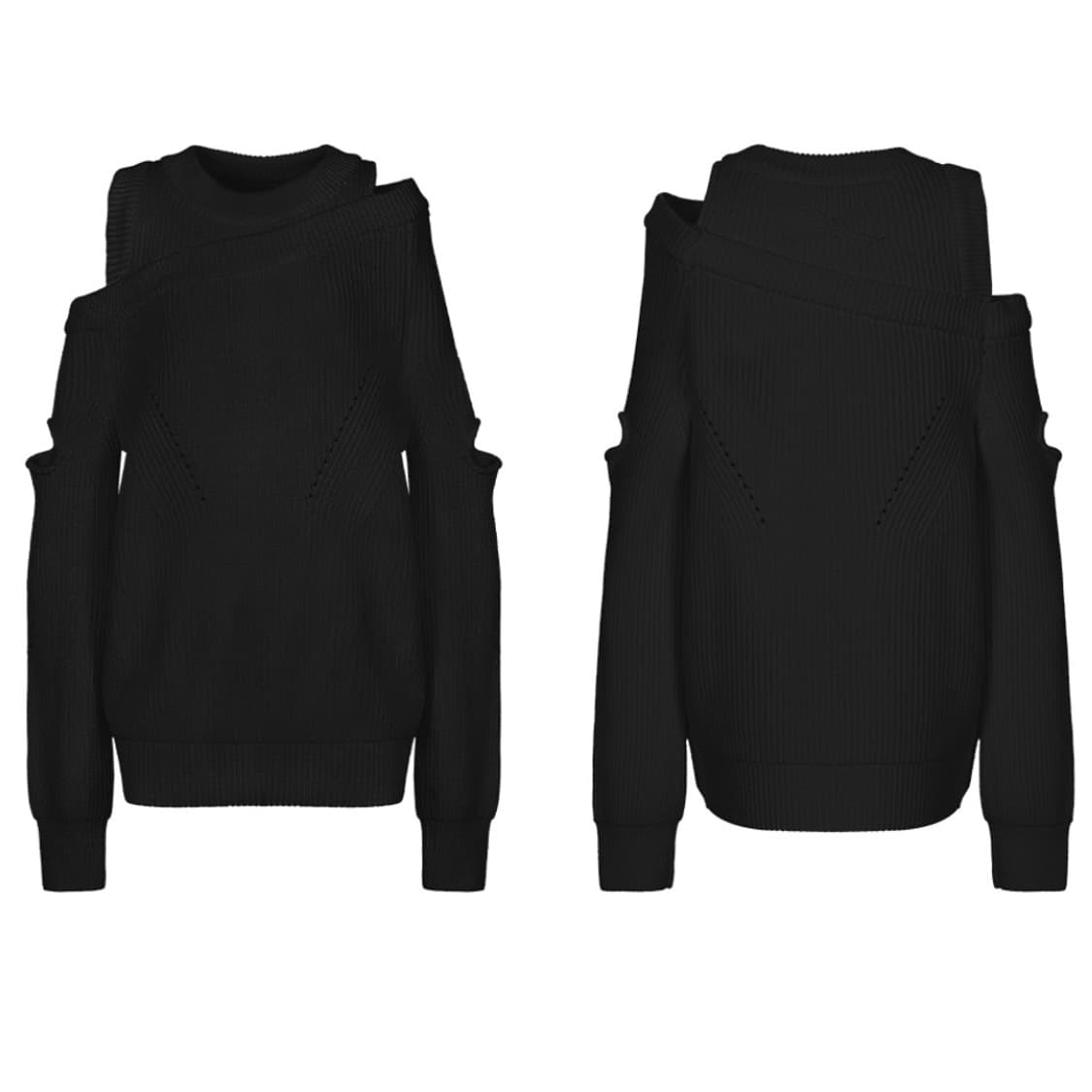 나체 ASYMMETRIC LAYERED KNIT / black 상품이미지3