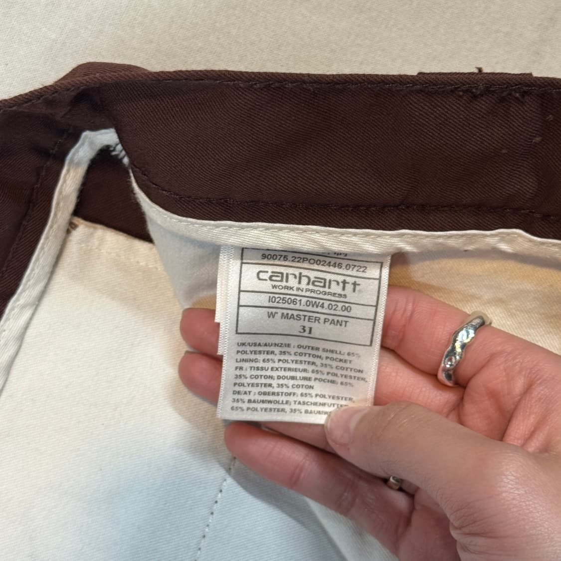 33inch) 칼하트 WIP 마스터 팬츠 면바지 상품이미지8