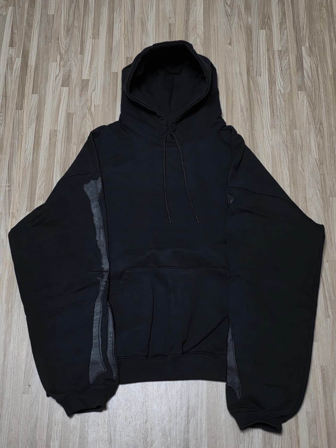 블랙아웃 본즈 레더 후드 후디 XL 상품이미지3