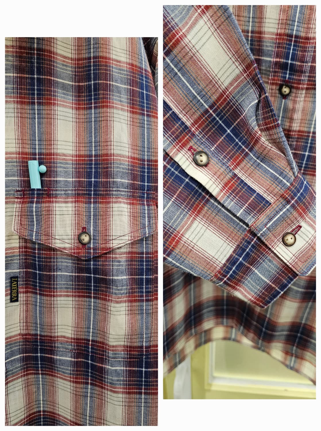 Laterra 체크 울 셔츠 상품이미지5