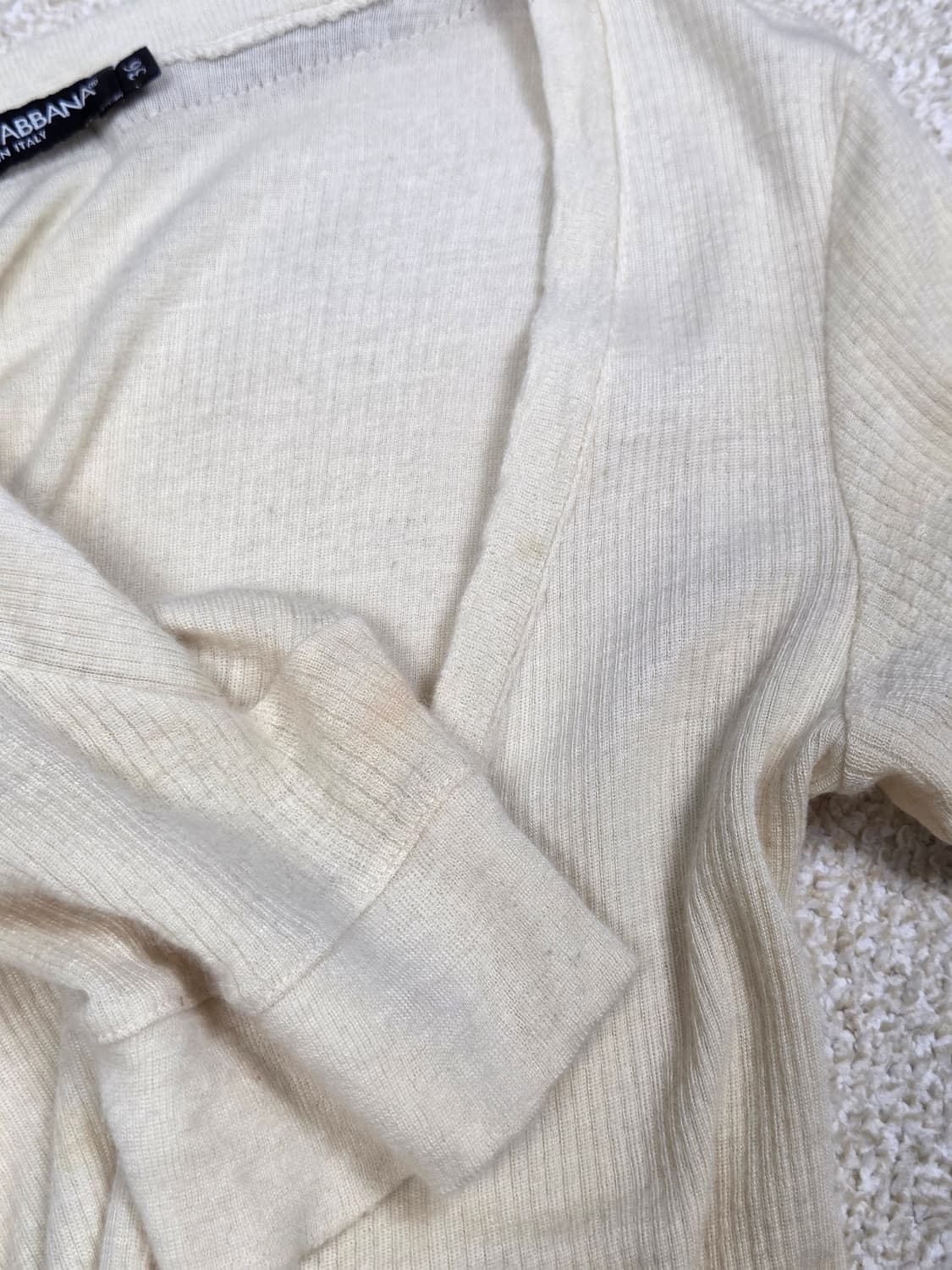 [돌체앤가바나] 캐시미어 골지 스쿱넥 반팔 니트 탑 | S00128 상품이미지8