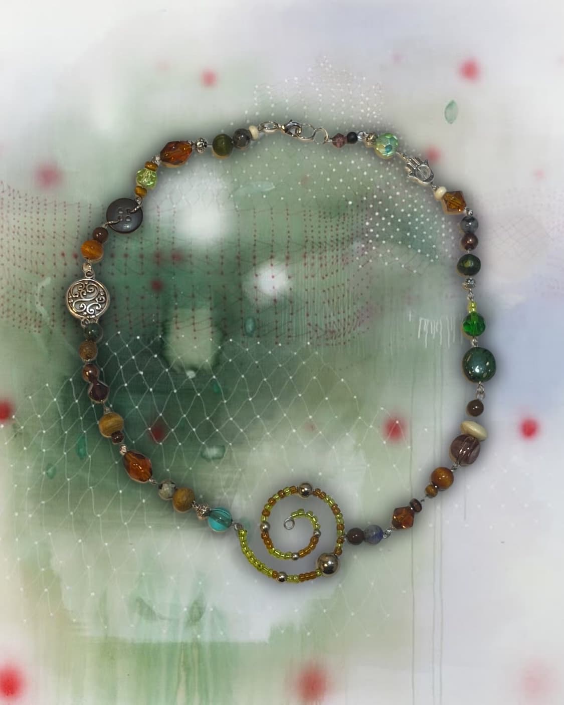 핸드메이드 비즈 목걸이  상품이미지1