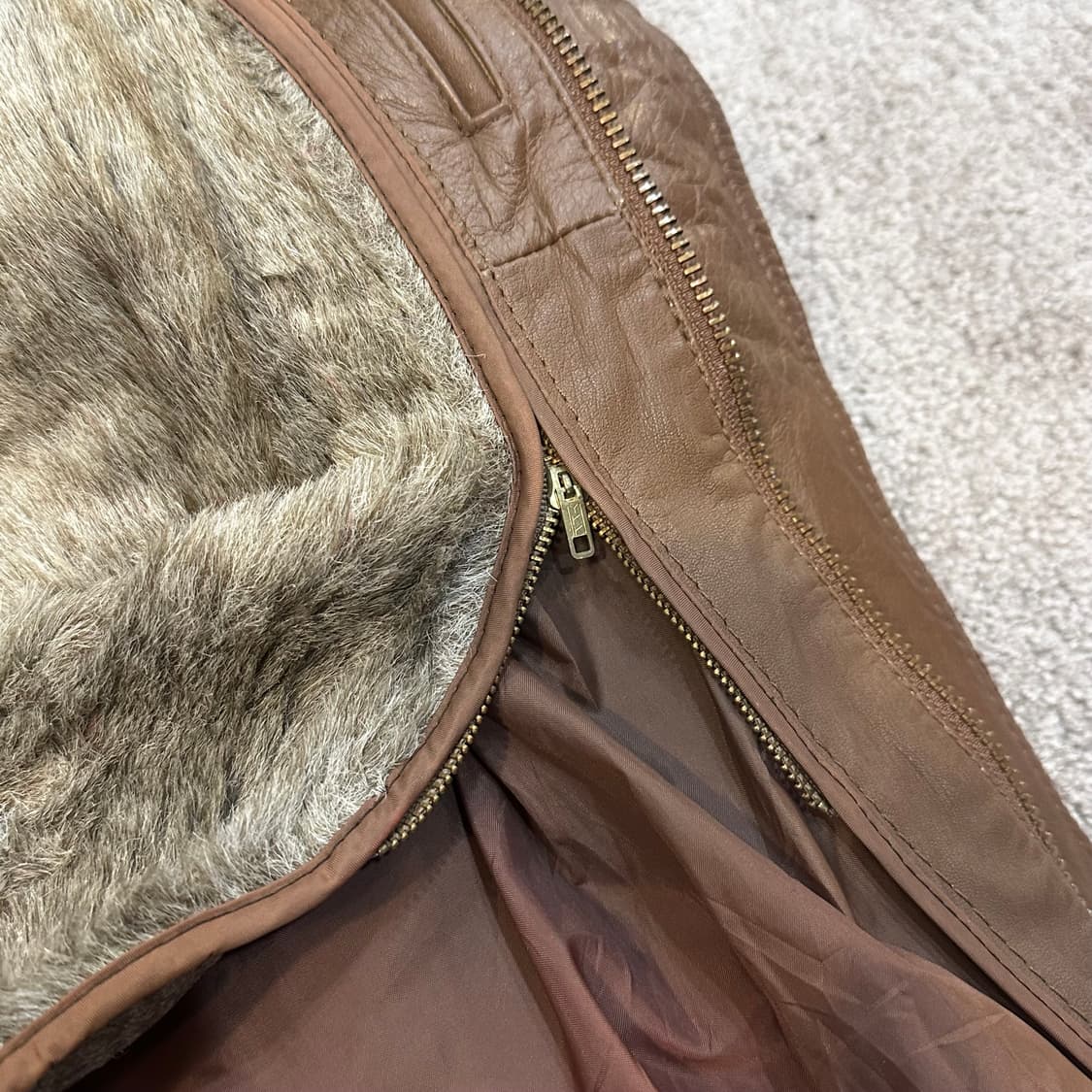 빈티지 브라운 A-2 소가죽 봄버 자켓L 상품이미지8