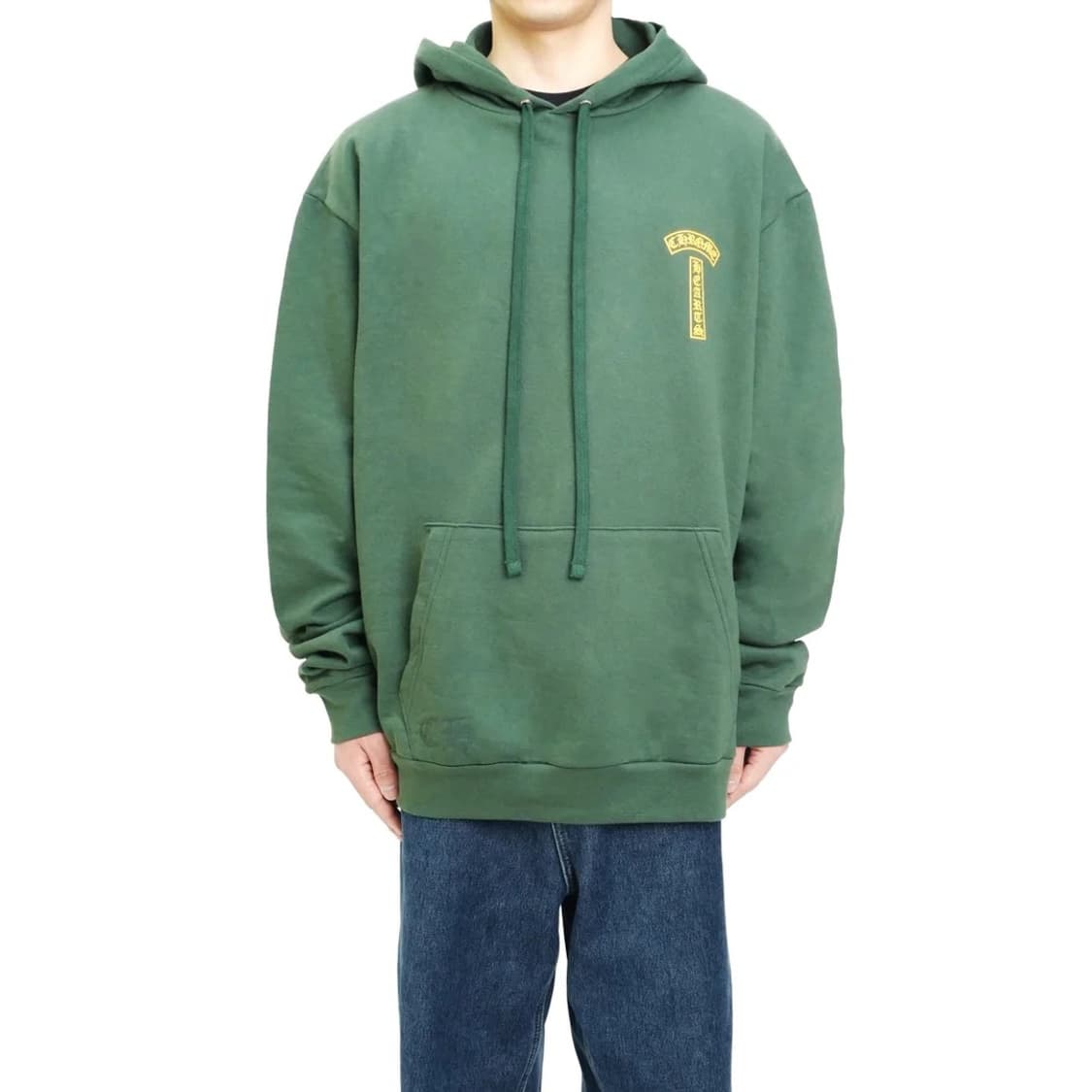 L / 크롬하츠 USA 스크립토 로고 후드 그린 티셔츠 상품이미지8