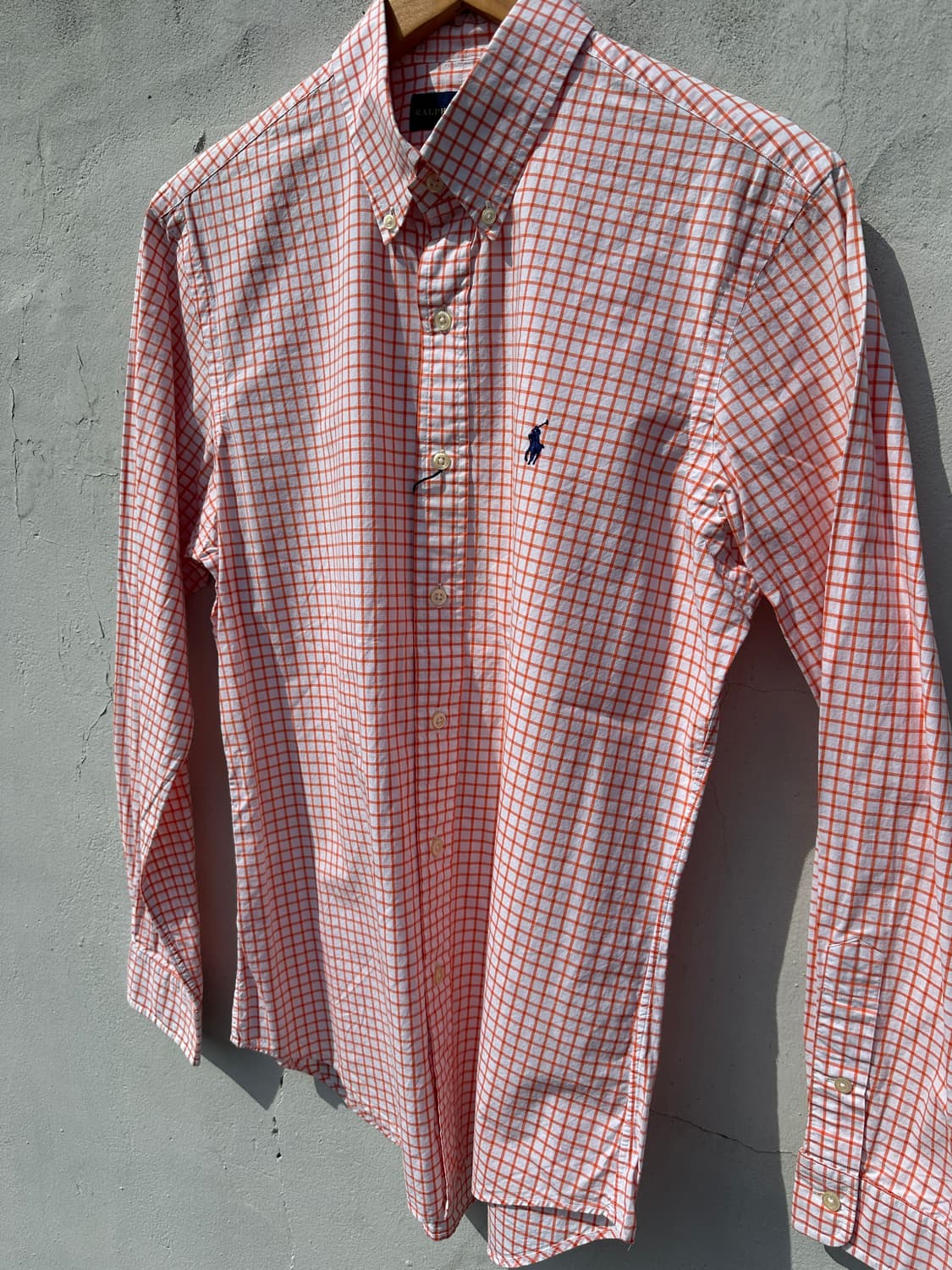 [M] 폴로 랄프로렌 오렌지 체크 포플린 셔츠 상품이미지4