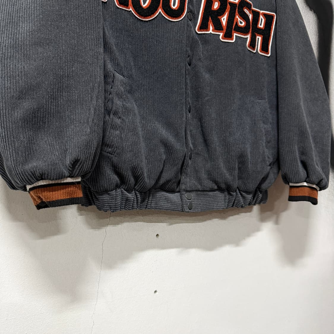 VTG 빈티지 올드스쿨 코듀로이 골덴 퀼팅 빅 패치 바시티 자켓 상품이미지4