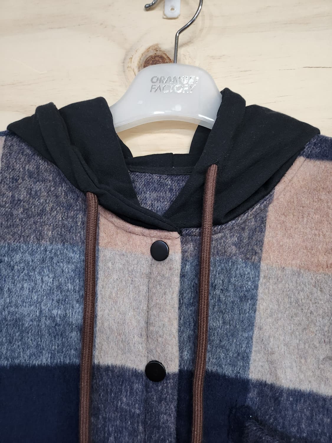 377) 후드 체크 남방 자켓 루즈핏 상품이미지4