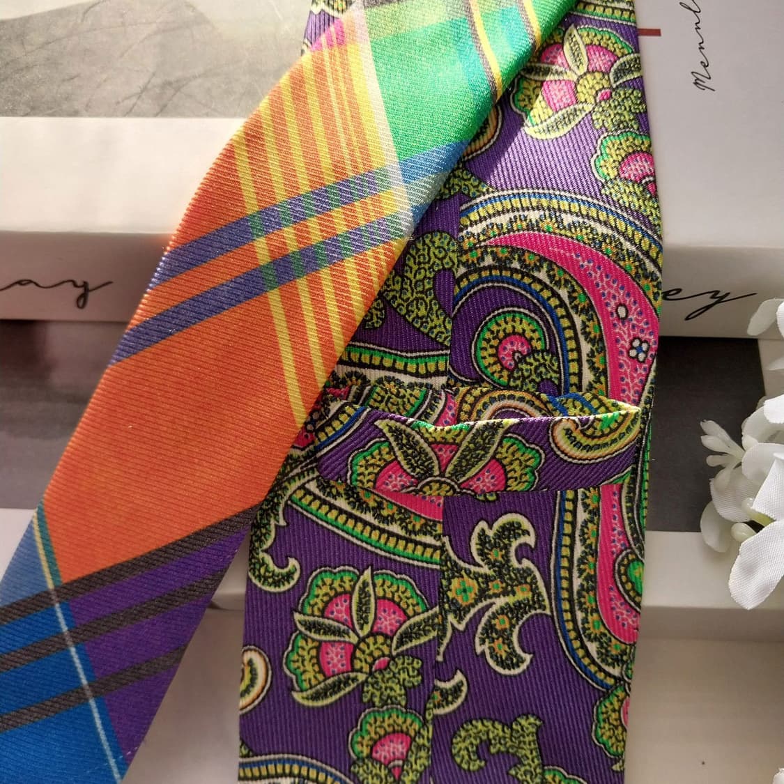 에트로 실크 퍼플 페이즐리 넥타이 8.6cm A+등급 K1534
 상품이미지4