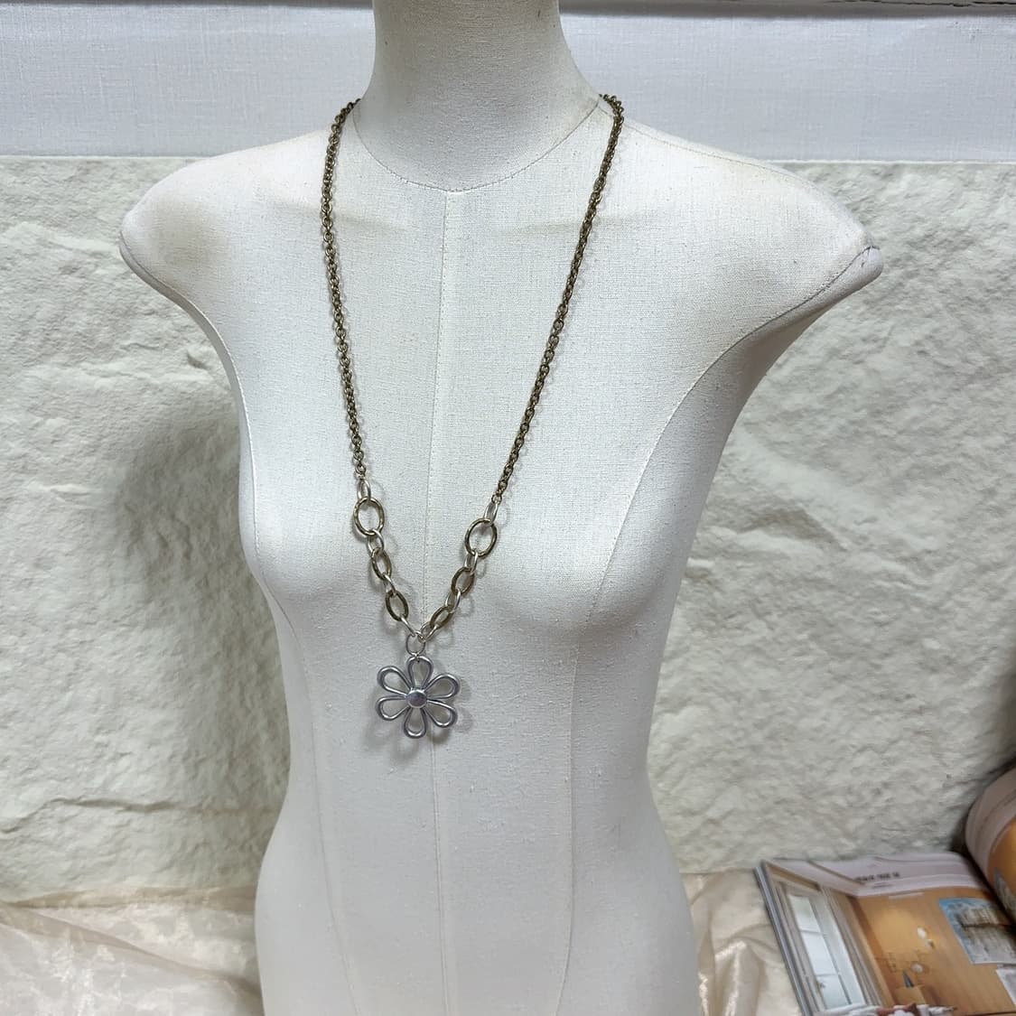 빈티지 플라워 체인 목걸이 상품이미지1