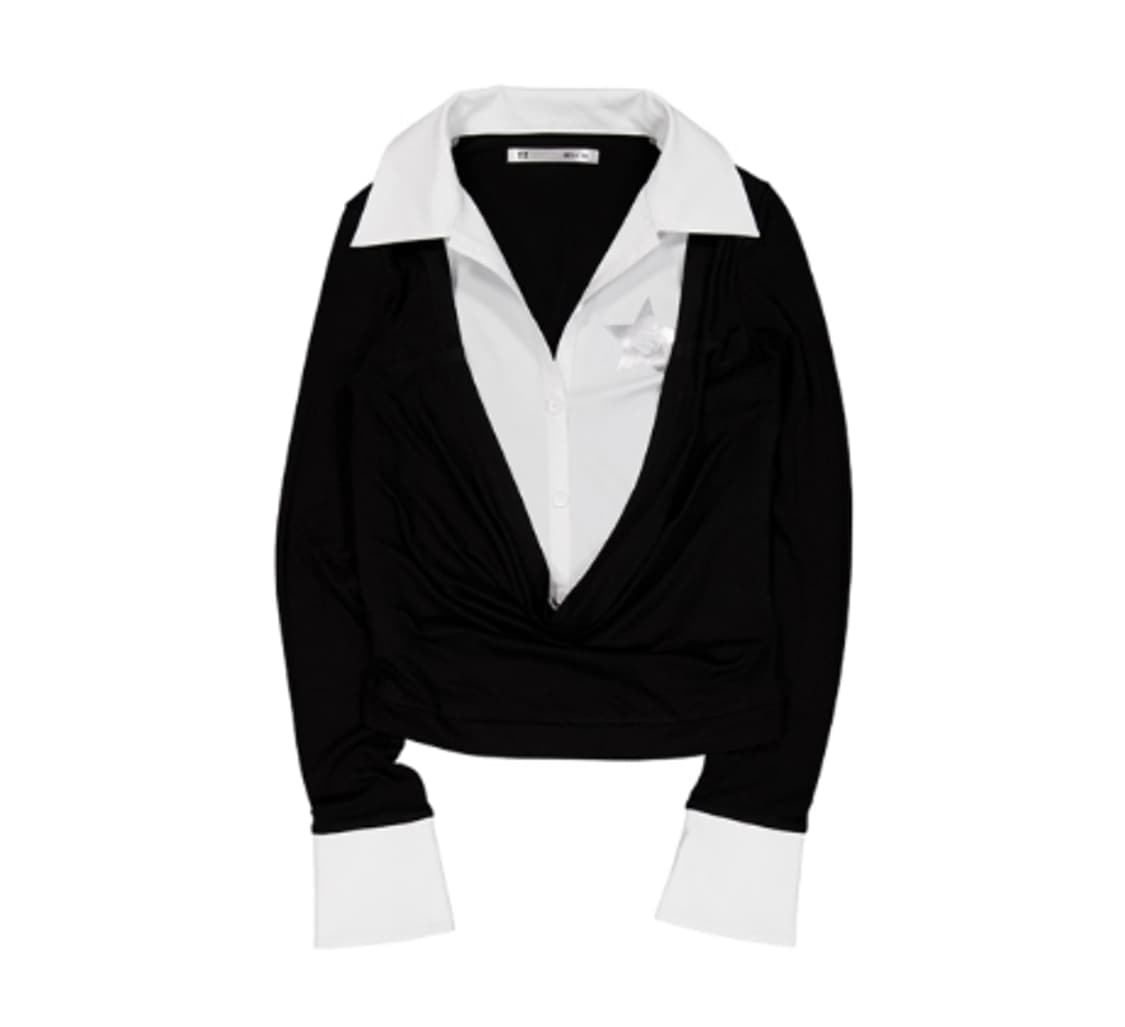 SETUP EXE SHIRTS LAYERED TOP / BLACK 상품이미지1