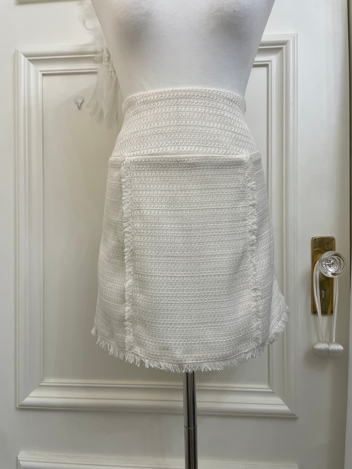 ivory tweed back lace-up mini skirt 상품이미지5