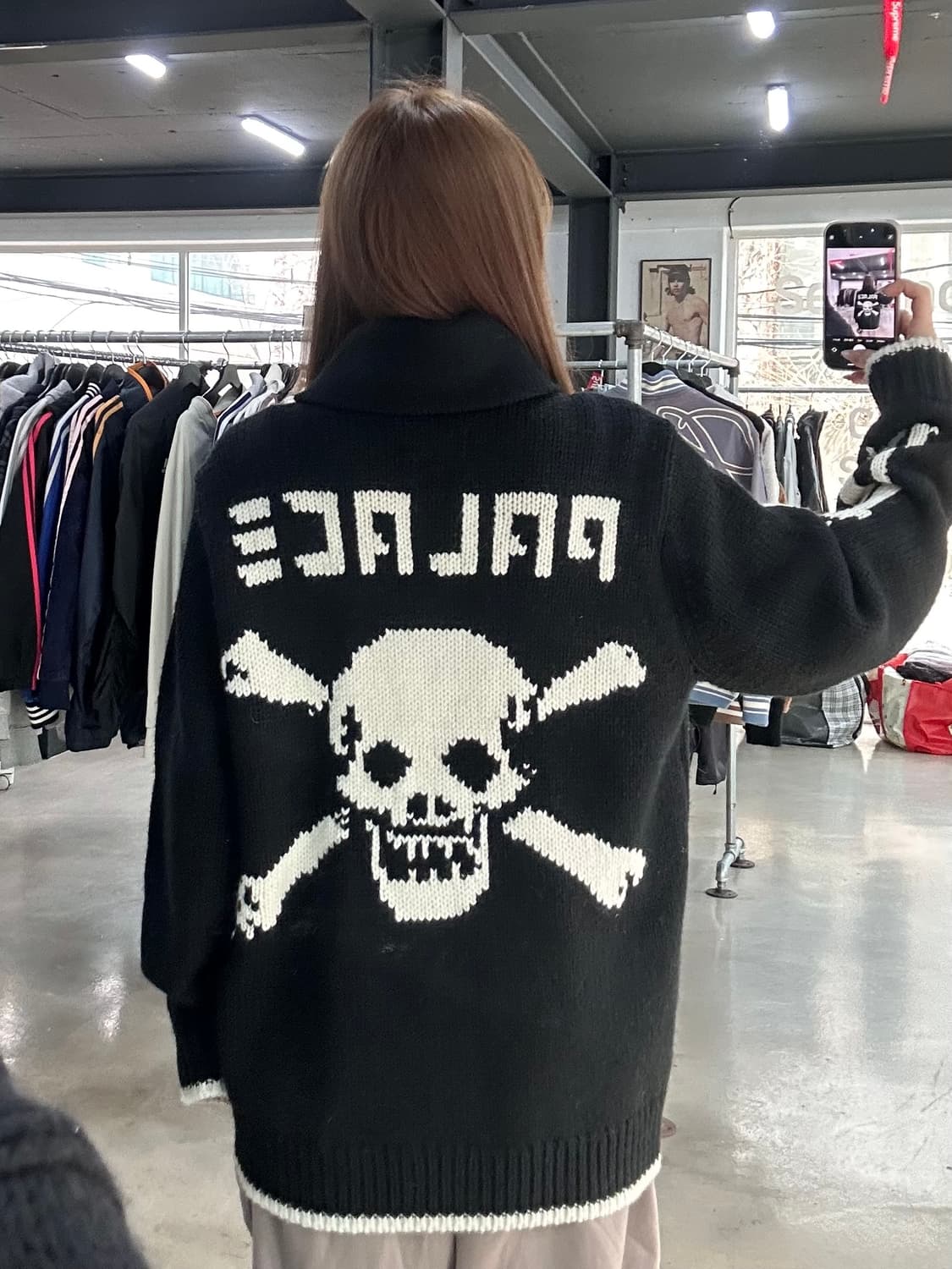 팔라스 24FW 본즈 코위찬 니트집업 블랙 상품이미지1