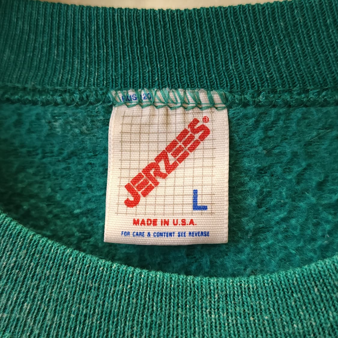 90s 져지스 빈티지 스웻셔츠 플레인 스웻셔츠 그린 썬 페이딩 L 상품이미지4