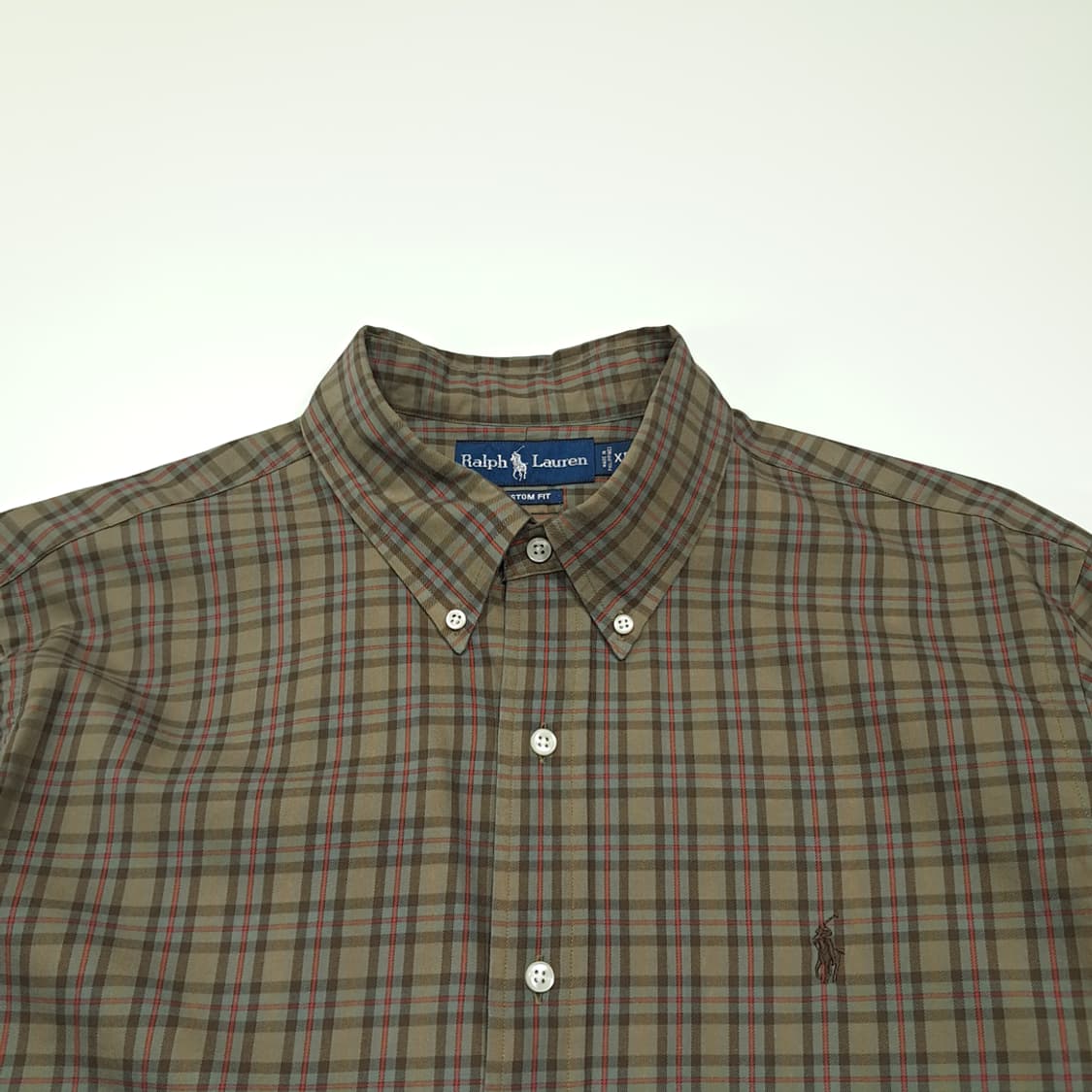 CL957 XL 폴로 00s 커스텀핏 올리브그린 클래식체크 셔츠 상품이미지2