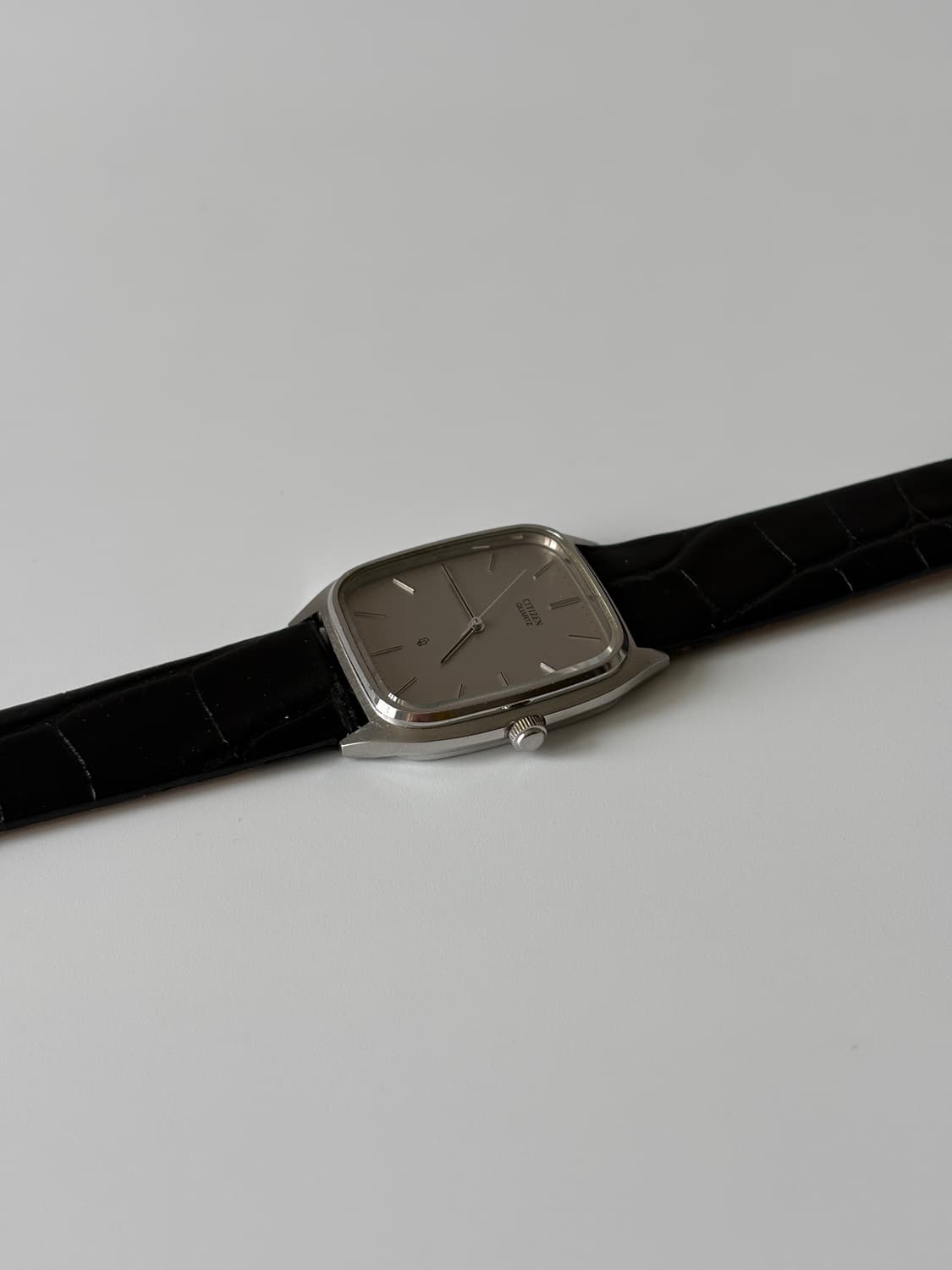 1980년대 빈티지 시계 CQ 실버 스퀘어 쿼츠 남성 상품이미지4