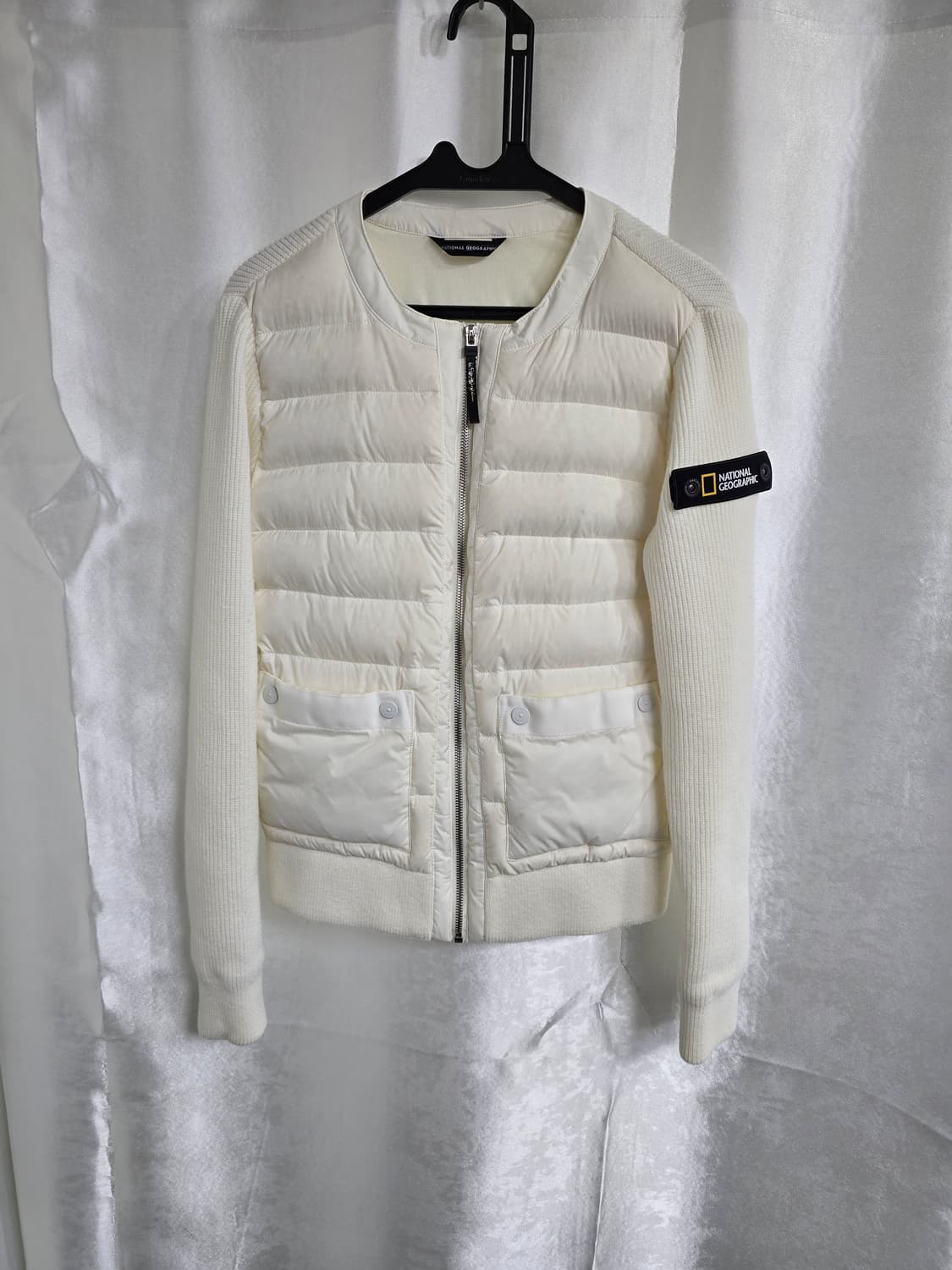 내셔널지오그래픽 화이트 패딩 니트 가디건 (1871) 상품이미지1