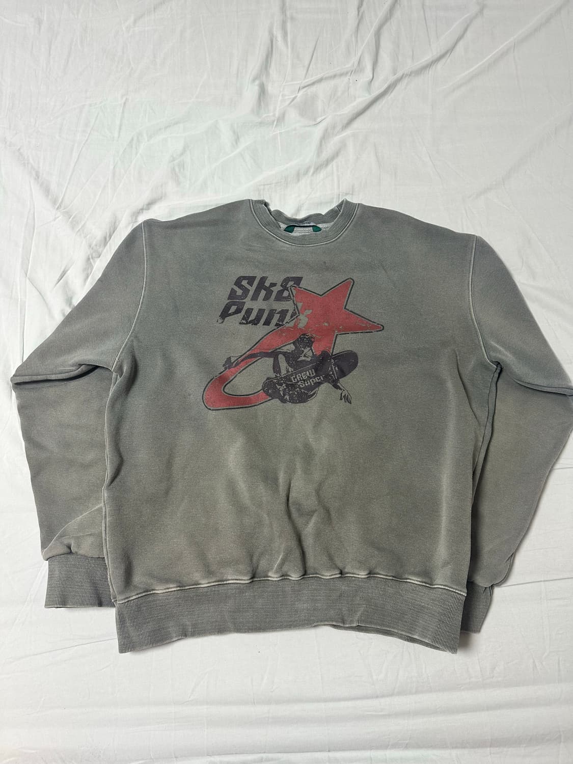 스케이트 펑크 피그먼트 스웨트셔츠 - 카키 (슈퍼서브) 상품이미지2