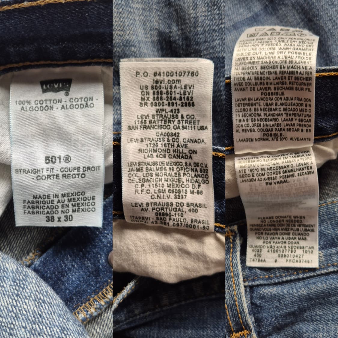 [38x30] 리바이스 501 데님팬츠 상품이미지9