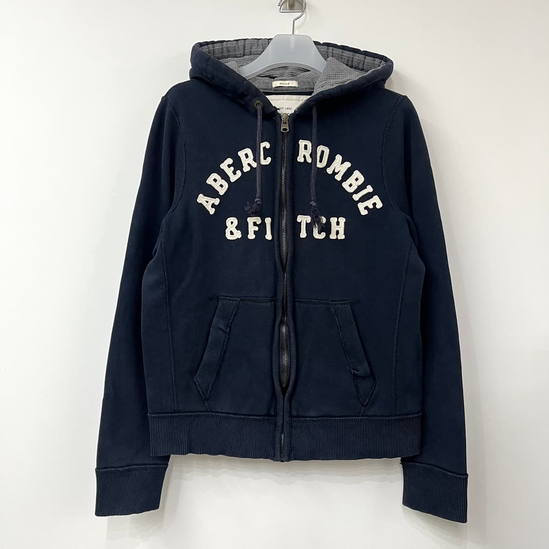 아베크롬비 자수로고 네이비 후드집업 XL 상품이미지2