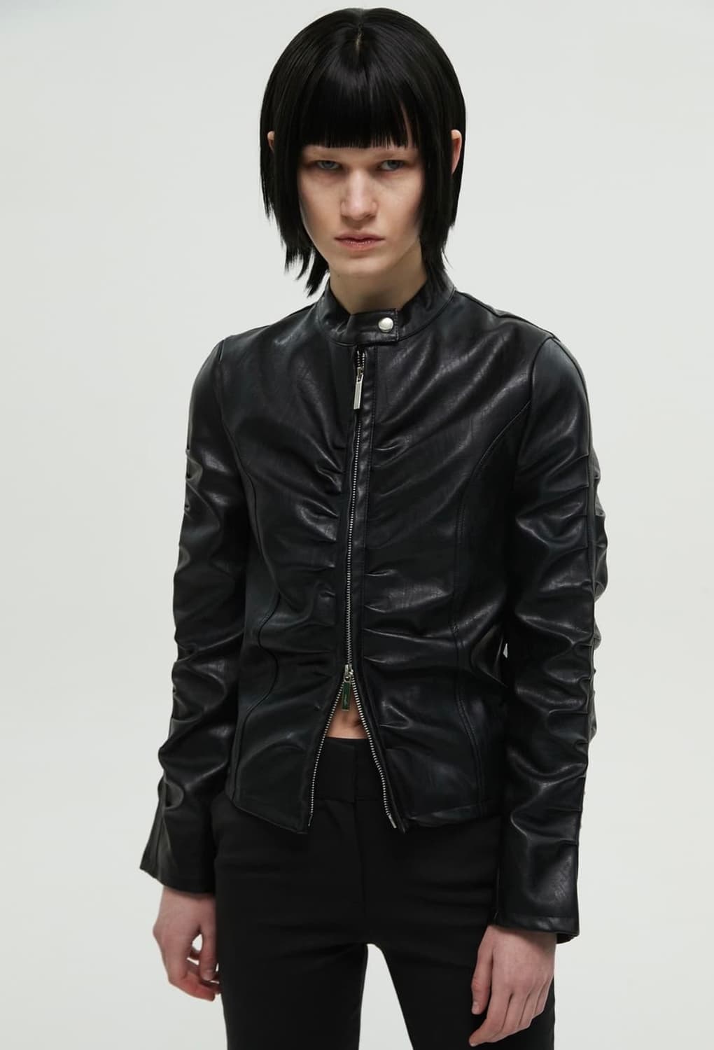 NACHE shirring leather jacket 상품이미지1
