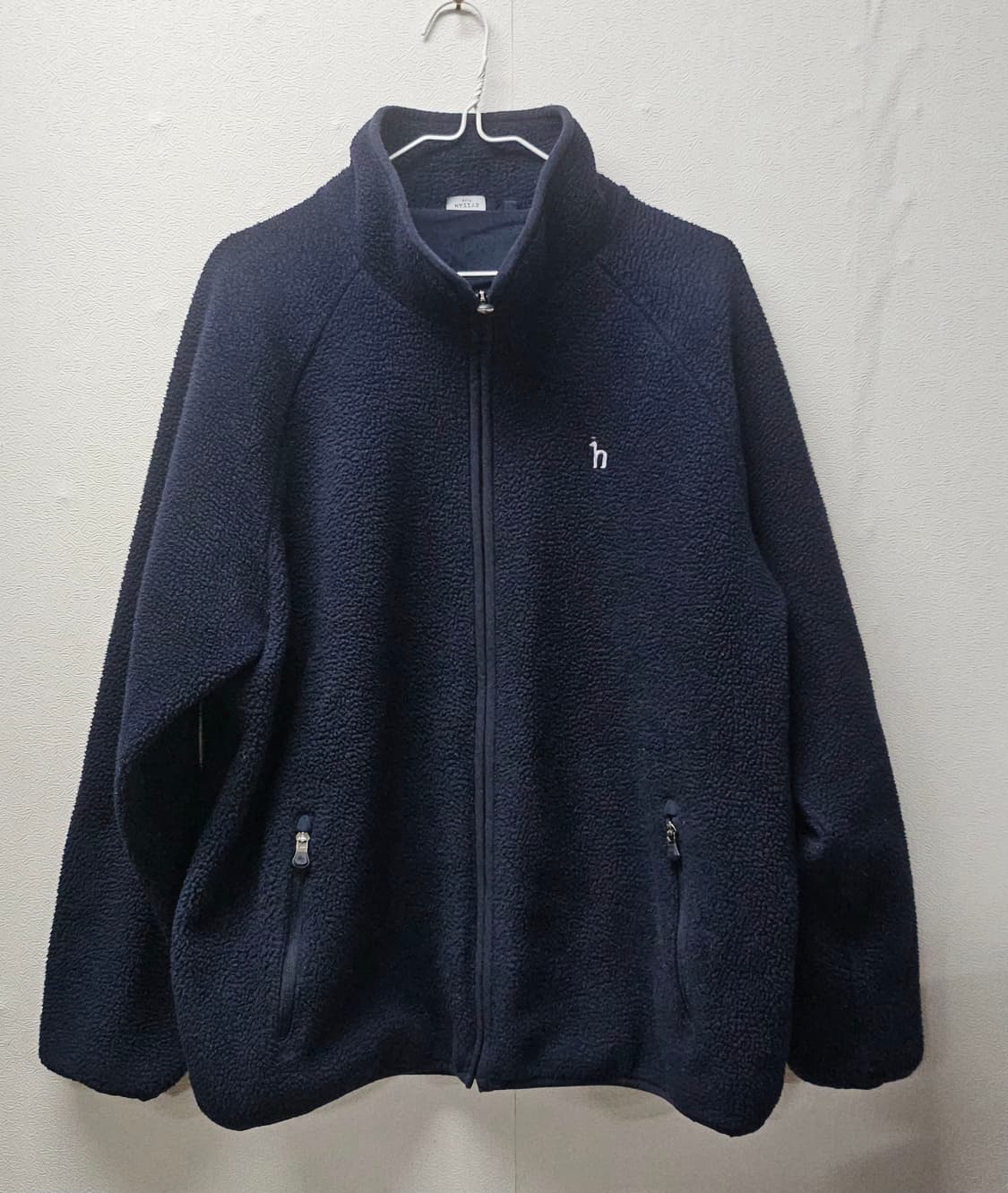 헤지스골프  네이비 뽀글이 플리스 집업 105 상품이미지1