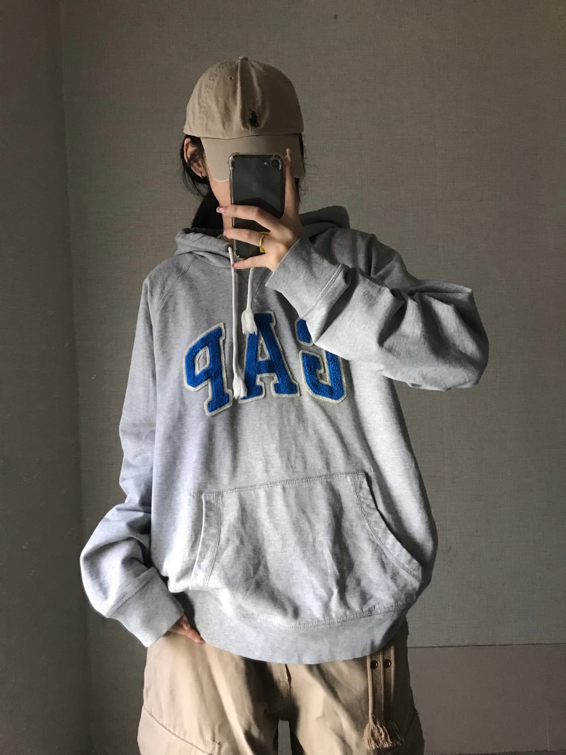 갭 그레이 후드티 상품이미지3