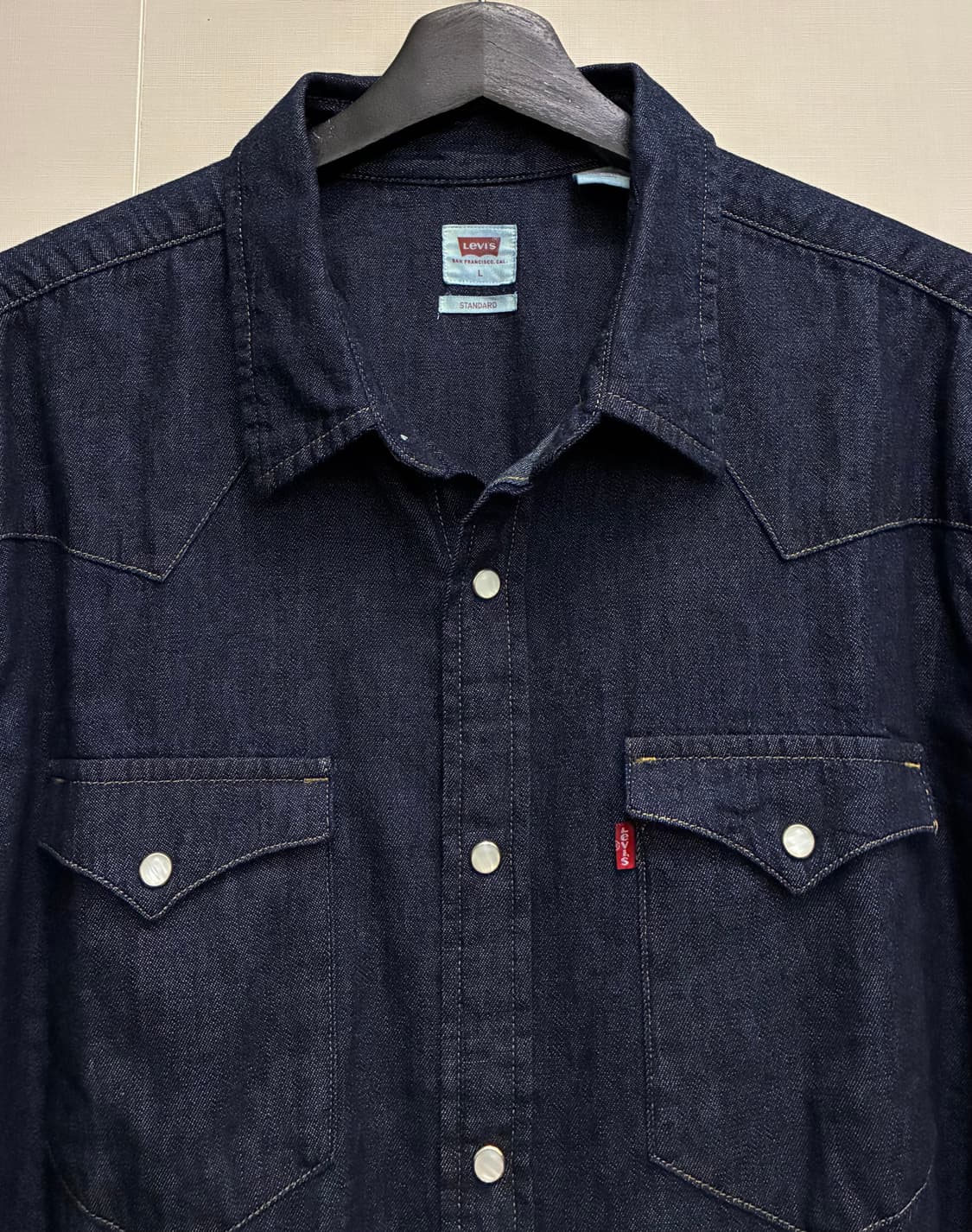 (L/105)리바이스 데님 투포켓 웨스턴셔츠 데님셔츠 levis 상품이미지3