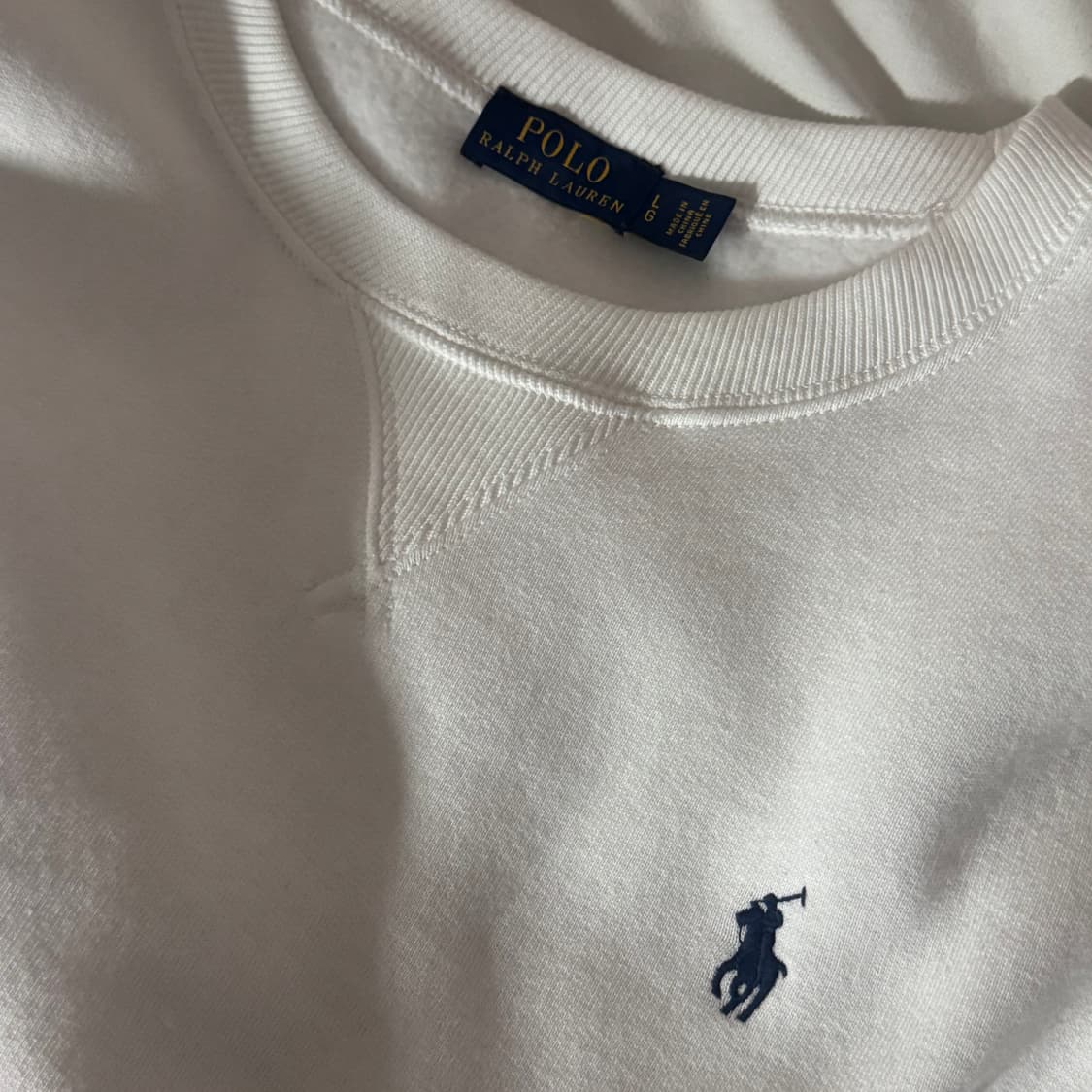 폴로 풀오버 화이트 맨투맨 M 상품이미지2