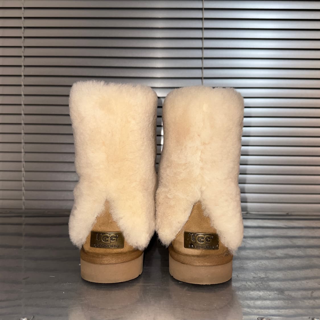 00s Y2K 희귀 폴드오버 퍼 커프 어그 부츠 풀박스 상품이미지5