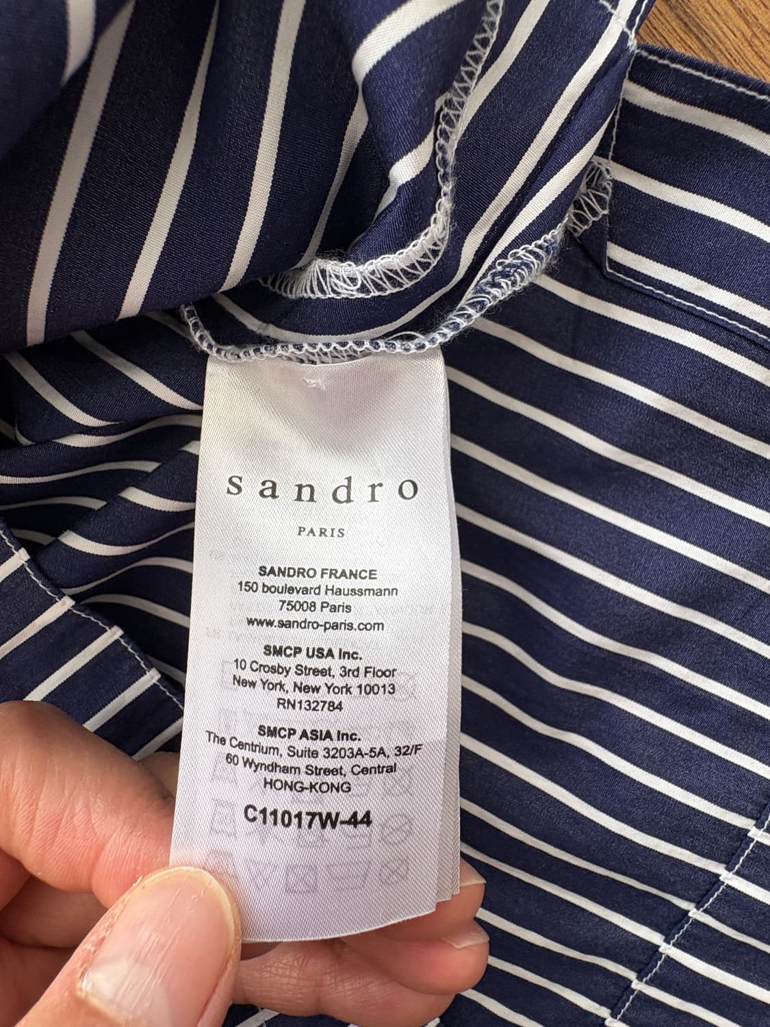 산드로 네이비 스트라이프 셔츠 상품이미지7