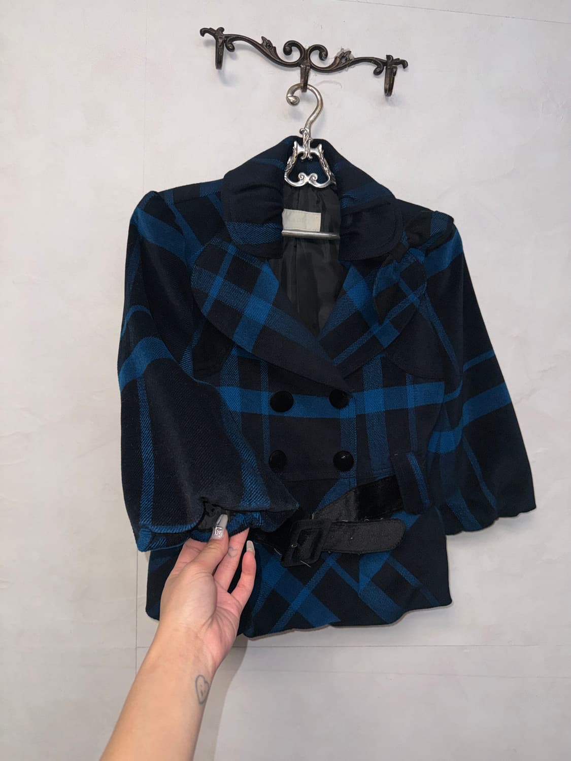 Blue black belted puff balloon ribbon jk 상품이미지5