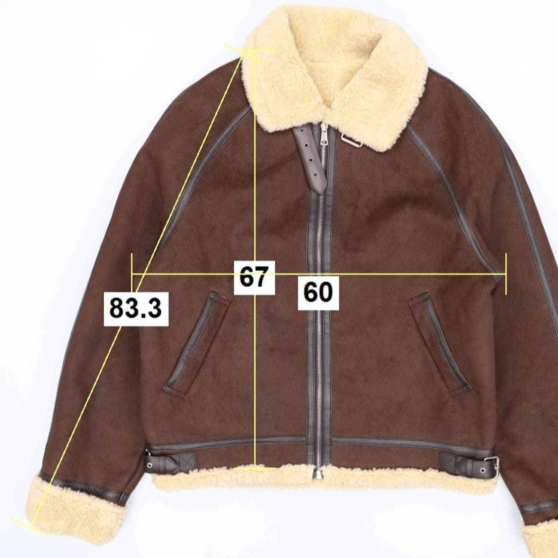 [3] 인스턴트펑크 양털 무스탕 자켓 브라운 3986 상품이미지9