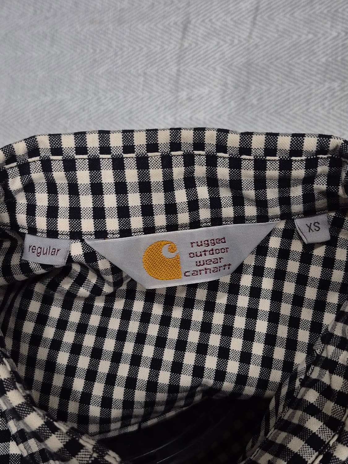 Carhartt 칼하트 블랙 화이트 체크 셔츠 남녀공용 XS~S사이즈 상품이미지5