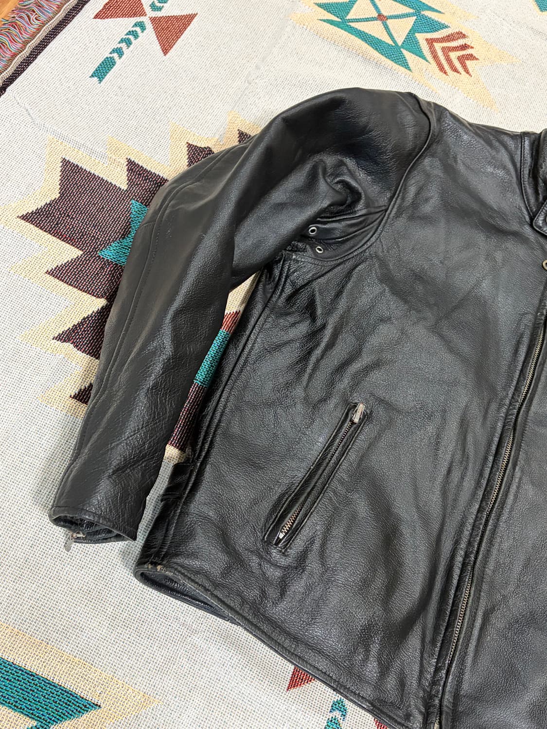 Harley davidson 싱글 라이더 카페레이서 레더 자켓 상품이미지3