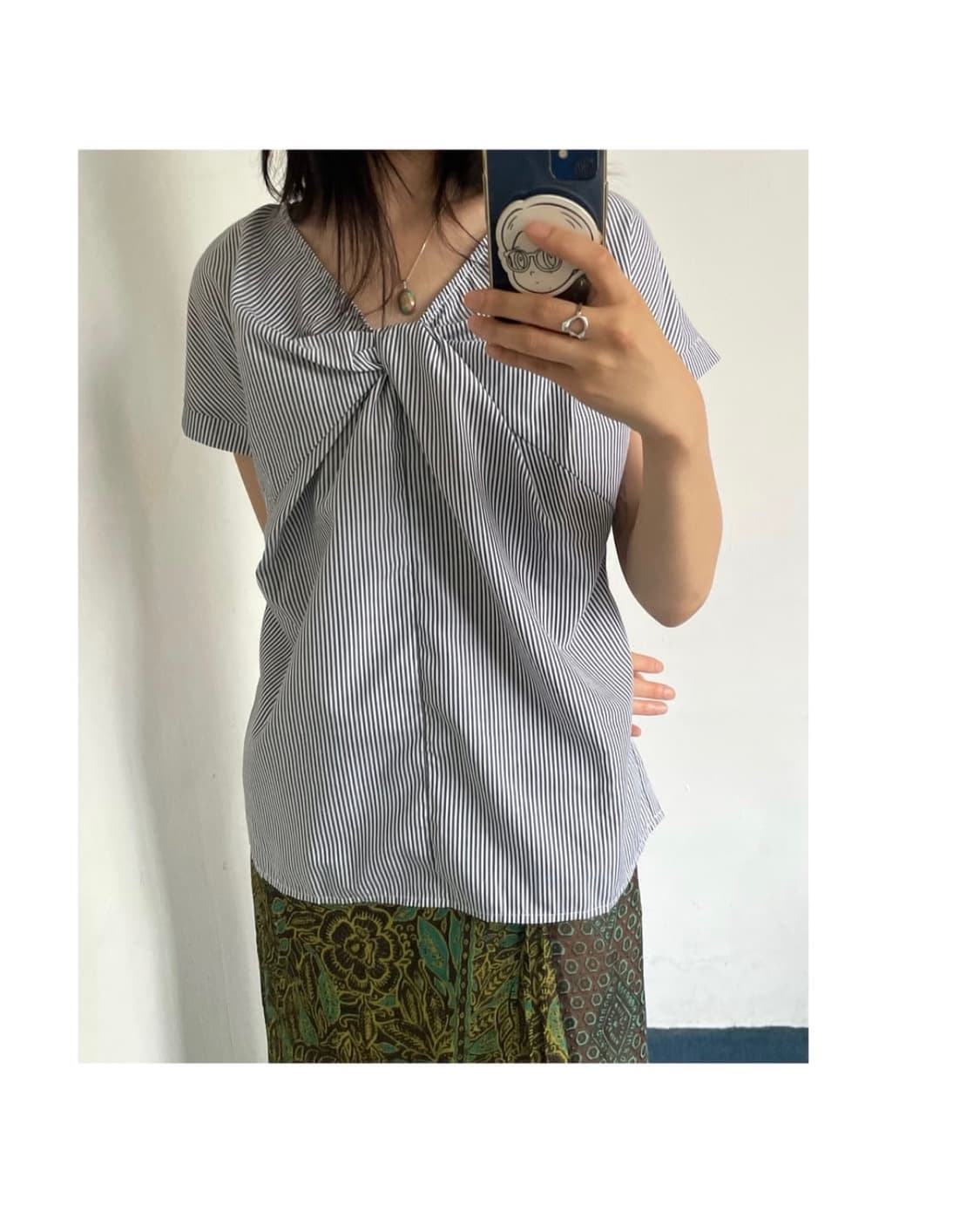 스트라이프 꼬임 블라우스 상품이미지6