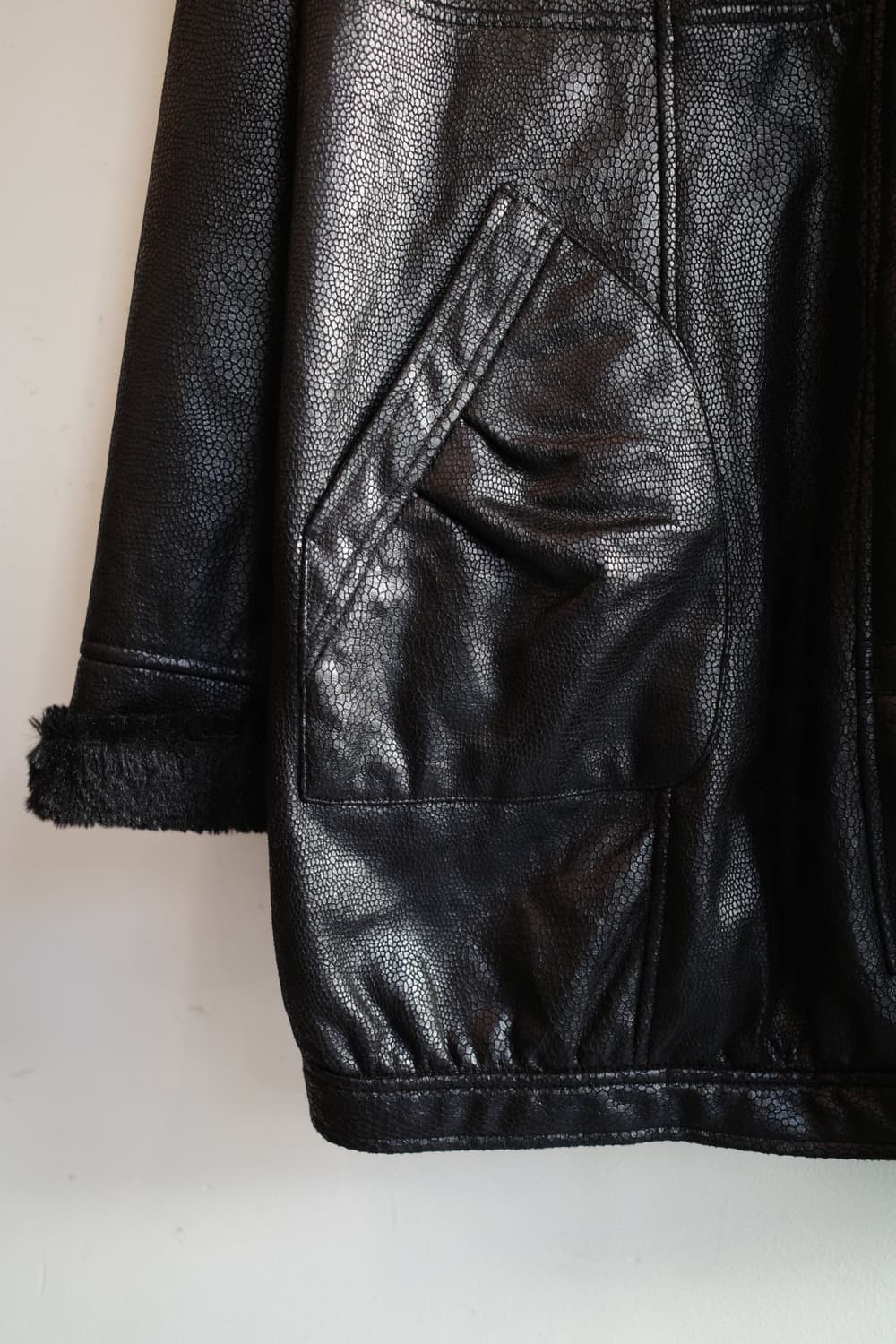 Japan brand 뱀피 패턴 롱코트  상품이미지4