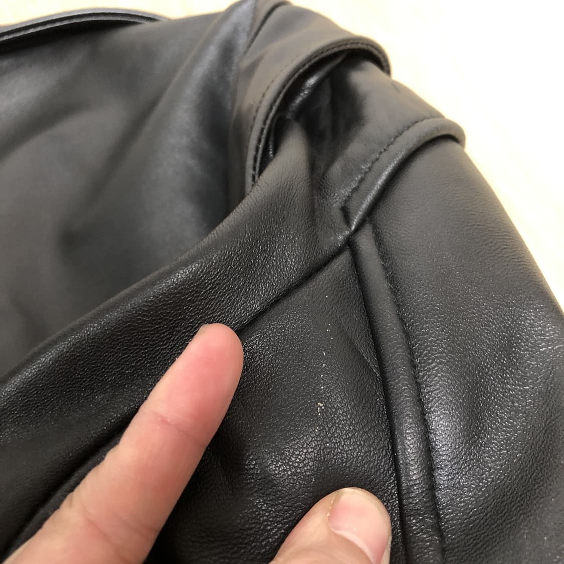 (XL) 에이징 CCC AGING CCC 램스킨 라이더 자켓 블랙 상품이미지3