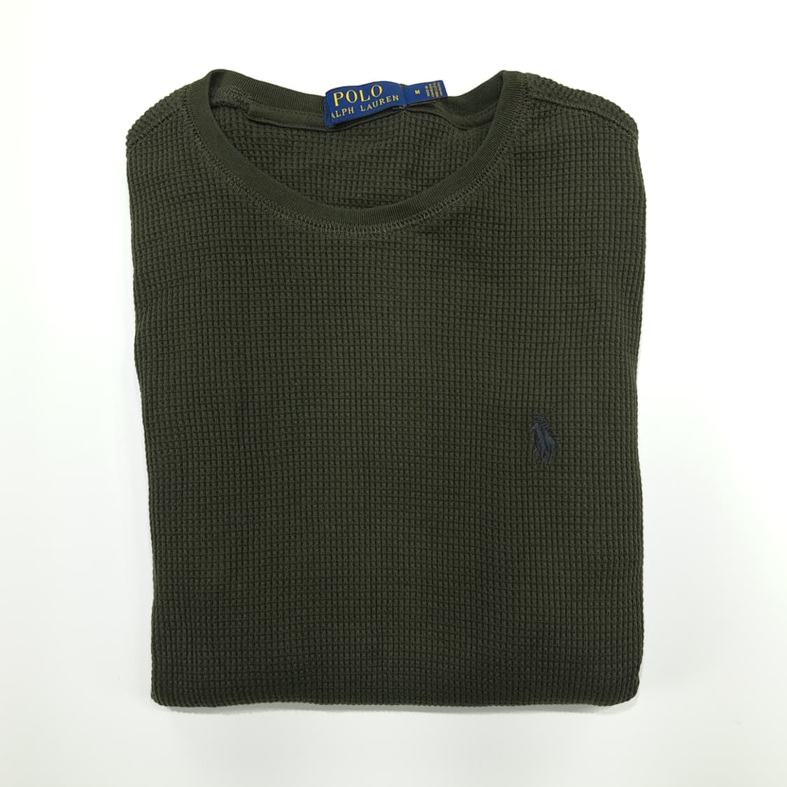 CN806 M 폴로 랄프로렌 올리브그린 와플 니트 긴팔 티셔츠 상품이미지8
