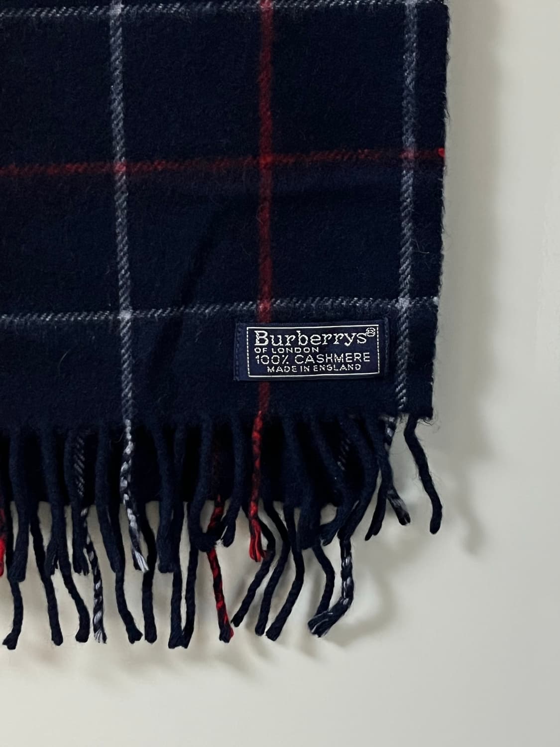 버버리 네이비체크 캐시미어 머플러 상품이미지1